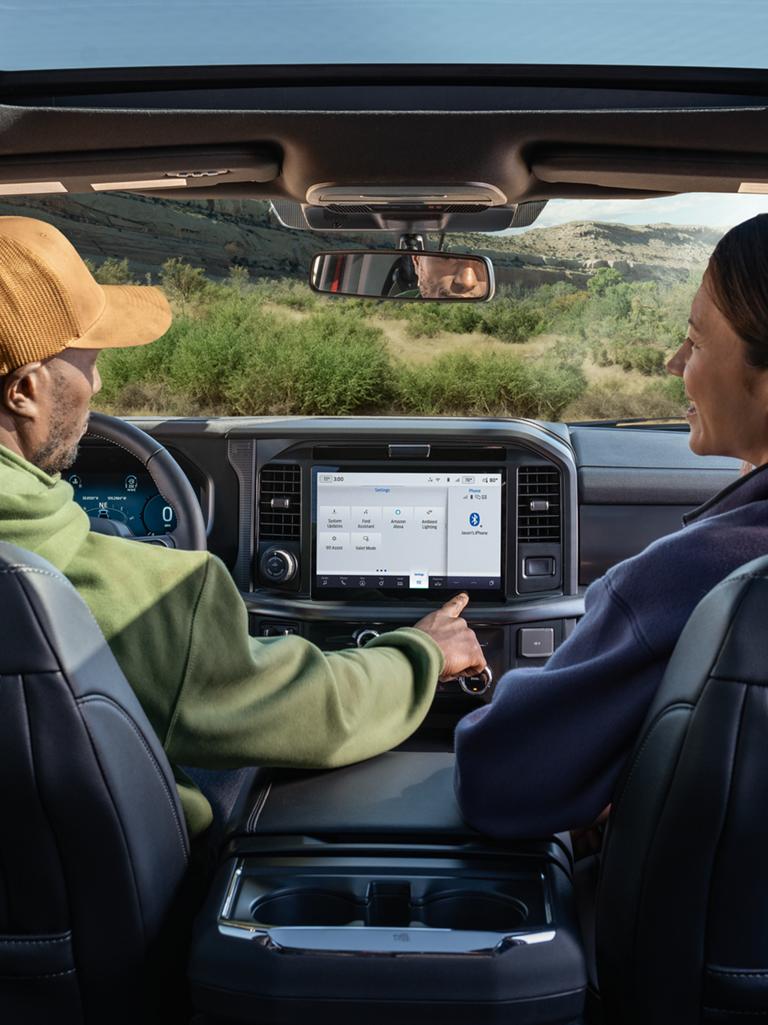 Close-up of the 12-inch centre display screen