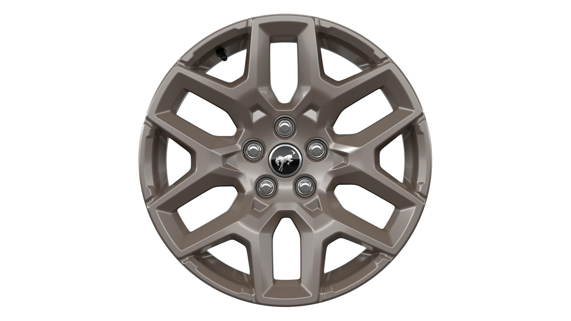 A 17-inch Sinister Bronze-painted aluminum wheel on a white background