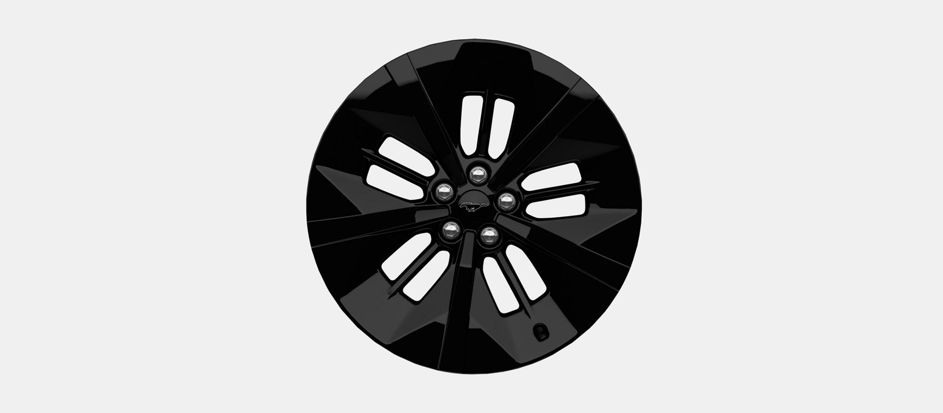 20" monochromatic high-gloss black-painted wheels