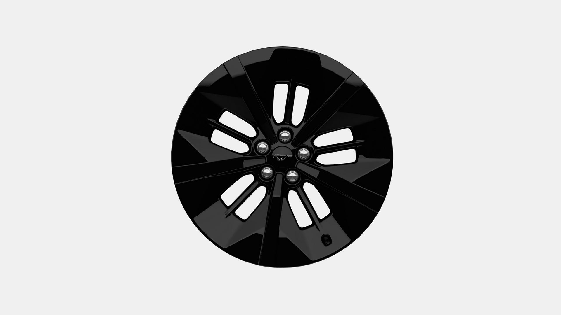 20" monochromatic high-gloss black-painted wheels