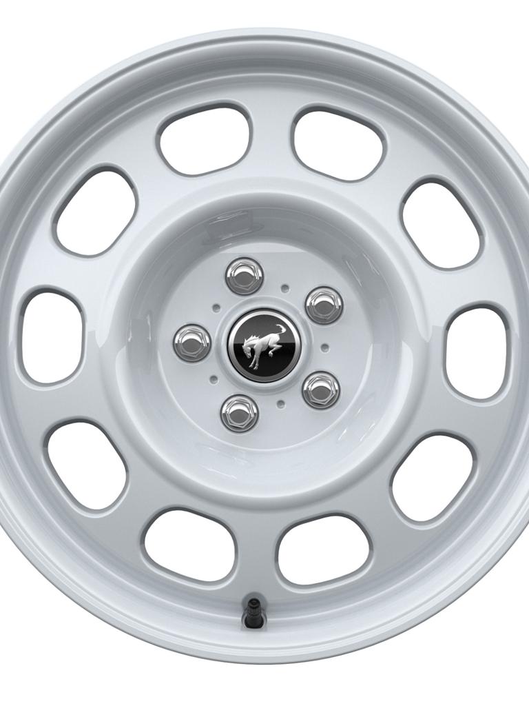 17" Oxford White-painted aluminum wheels on white studio background