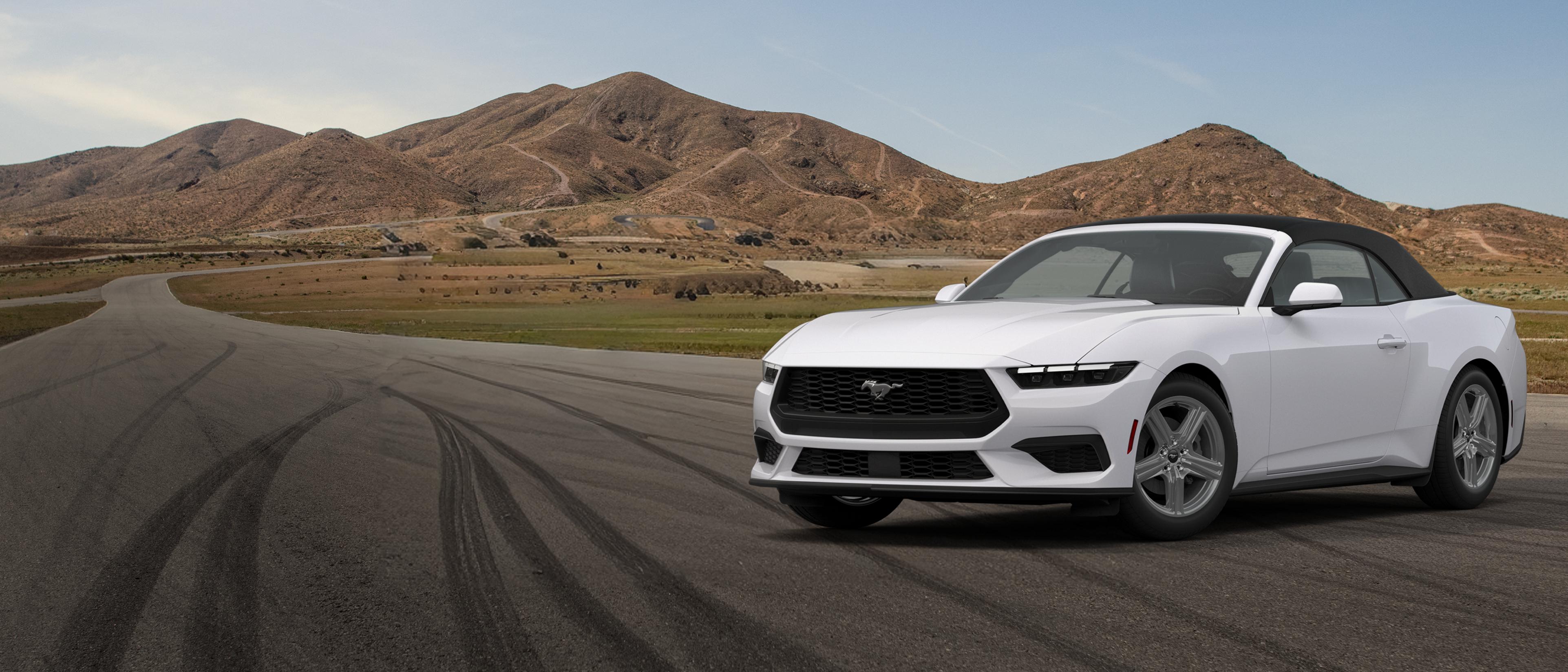2026 Mustang® EcoBoost® Premium convertible parked on a closed course