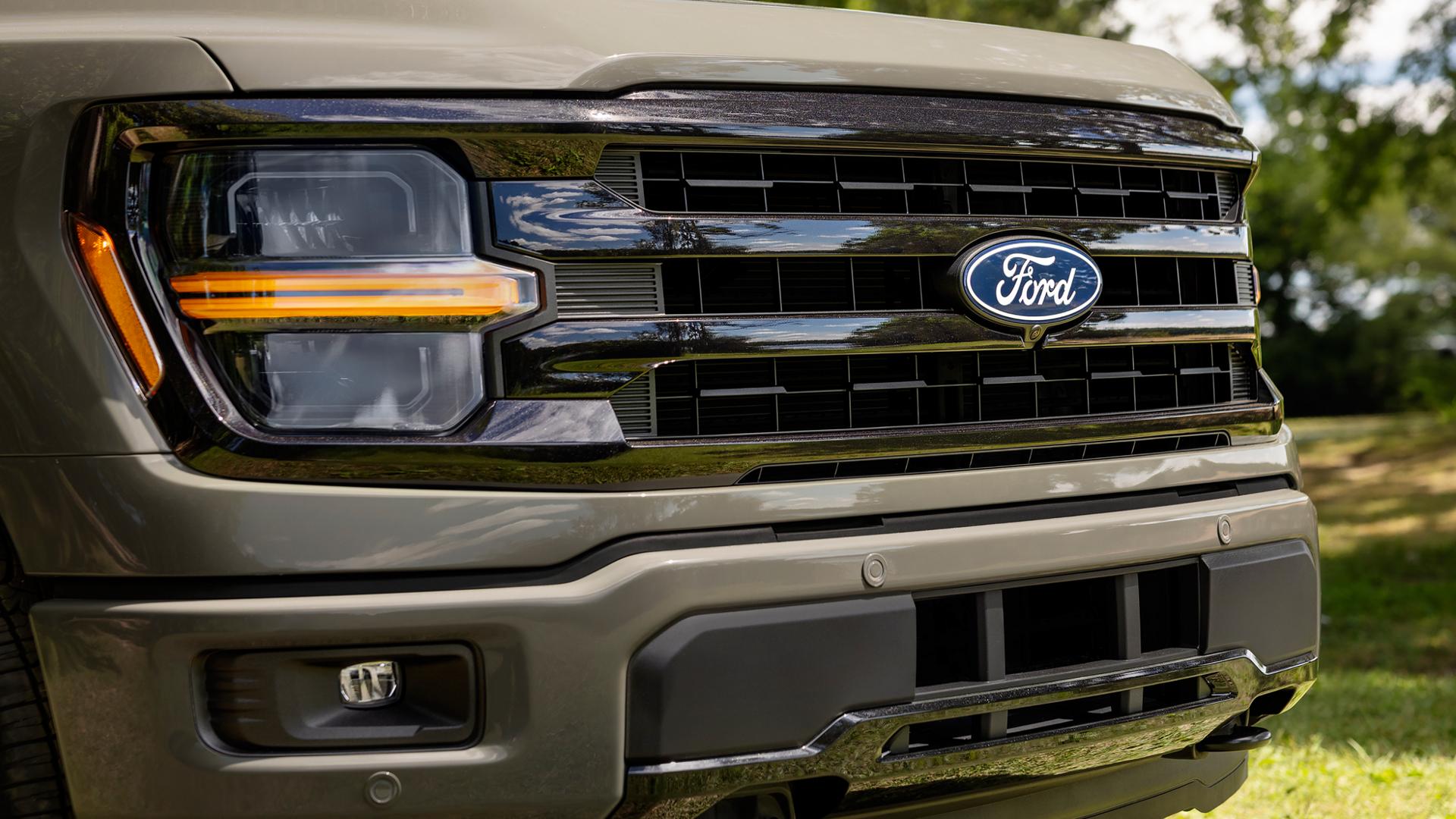 Close-up of the grille of a 2027 Ford F-150® XLT