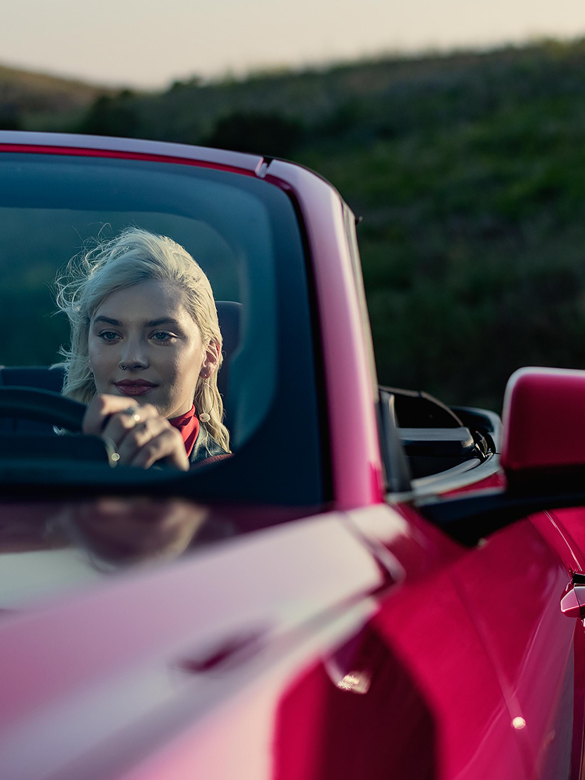 Person driving a 2026 Ford Mustang® GT Premium convertible