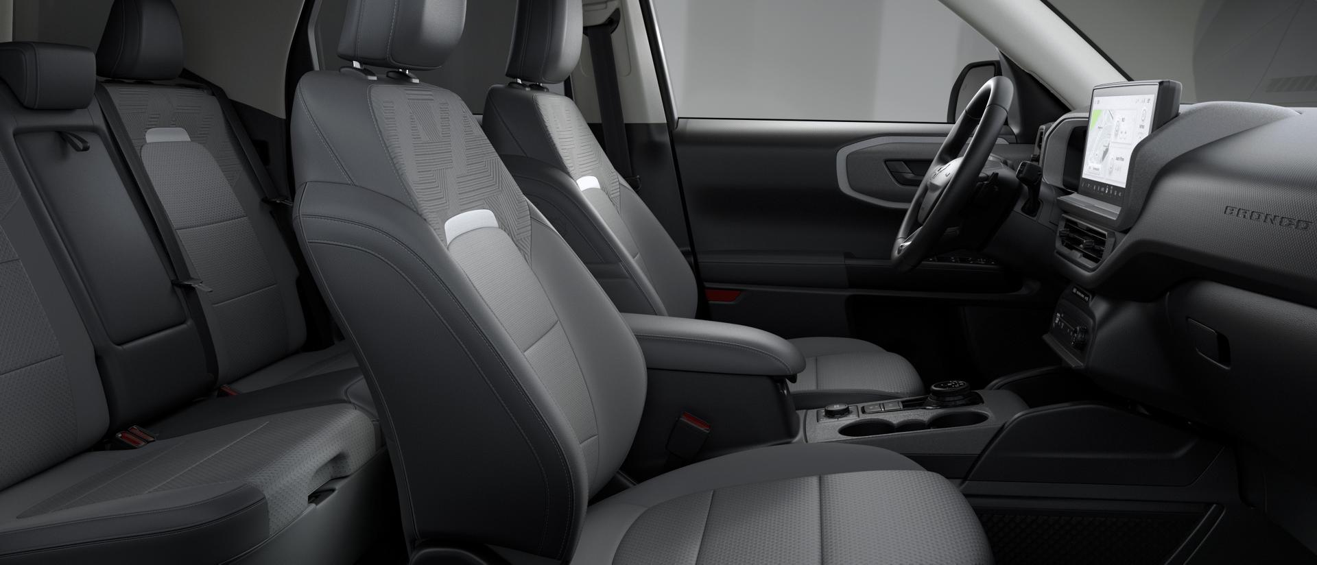 Leather-trimmed seats inside a 2026 Ford Bronco Sport® SUV