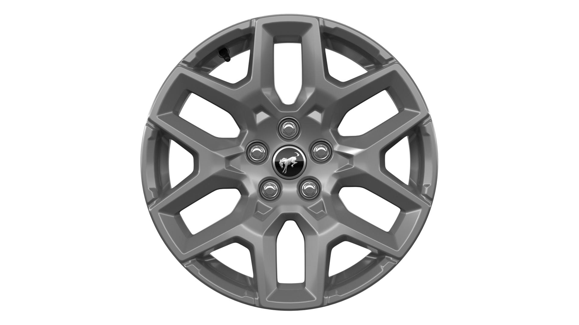 A 17-inch Carbonized Grey-Painted Aluminum wheel on a white background