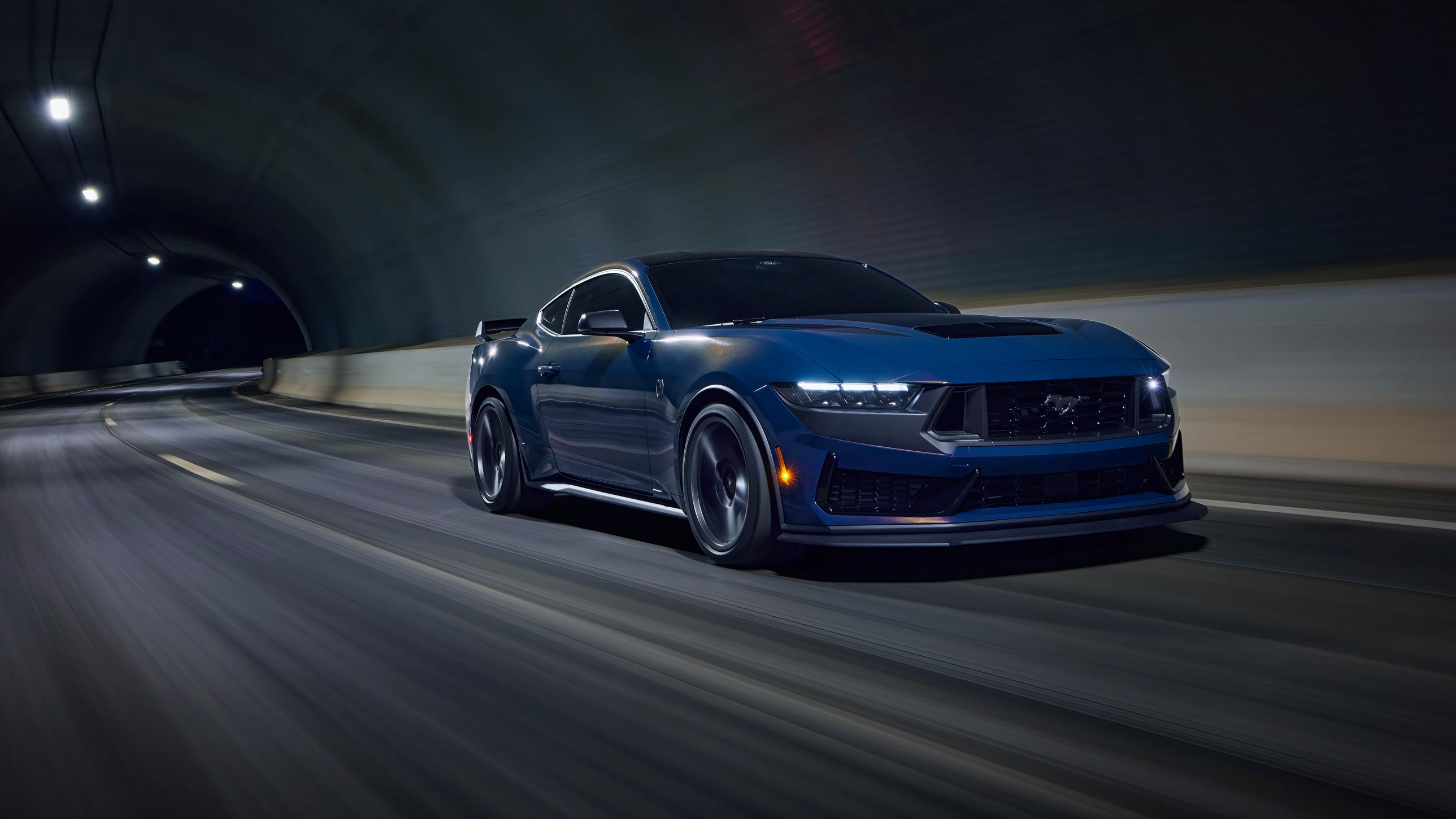 2025 Ford Mustang® Dark Horse™ being driven in a tunnel