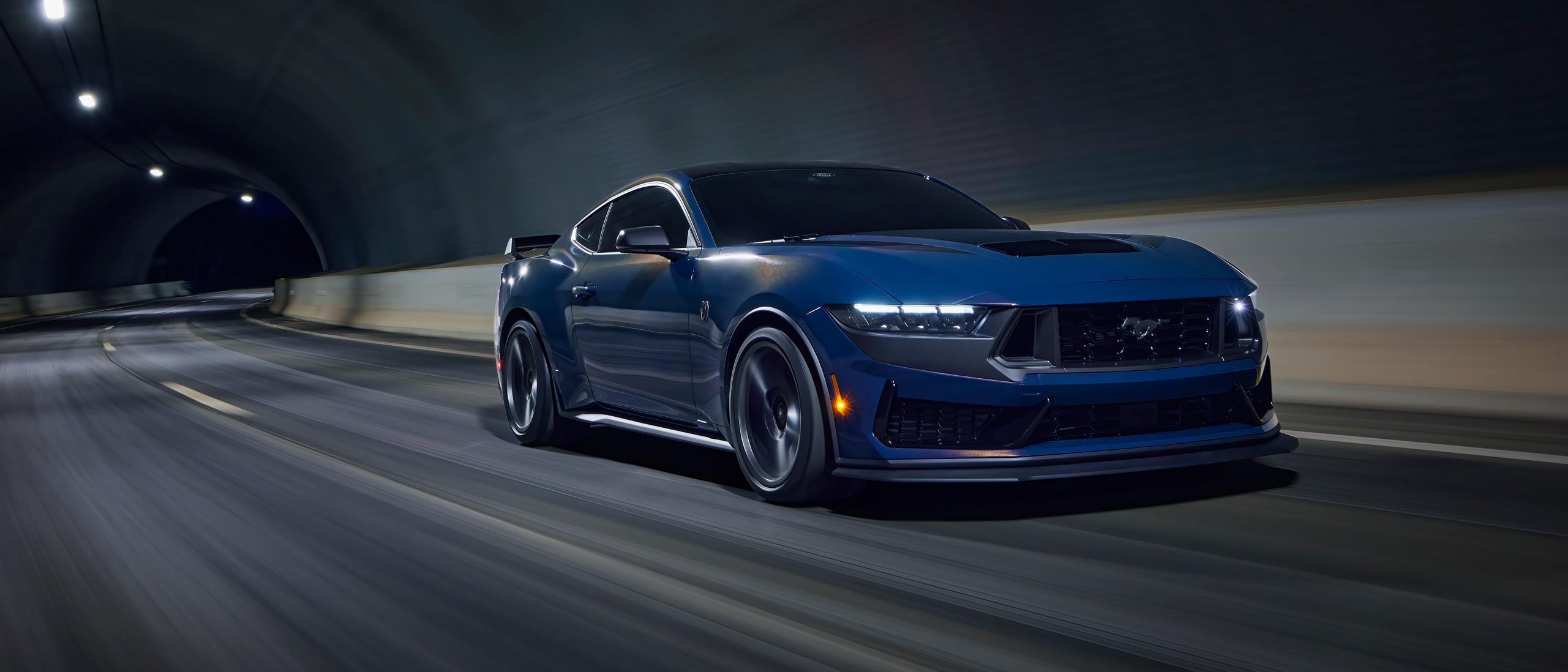 2025 Ford Mustang® Dark Horse™ being driven in a tunnel