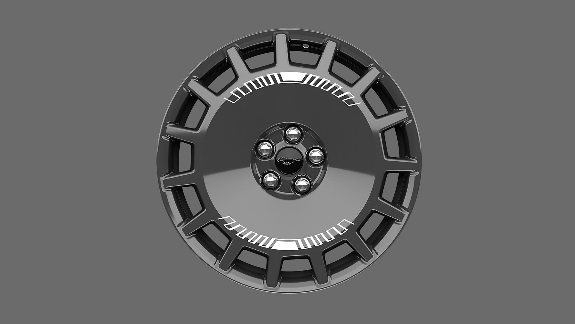 19-inch High-Gloss Dark Carbonized Grey Wheels With White-Printed Graphics