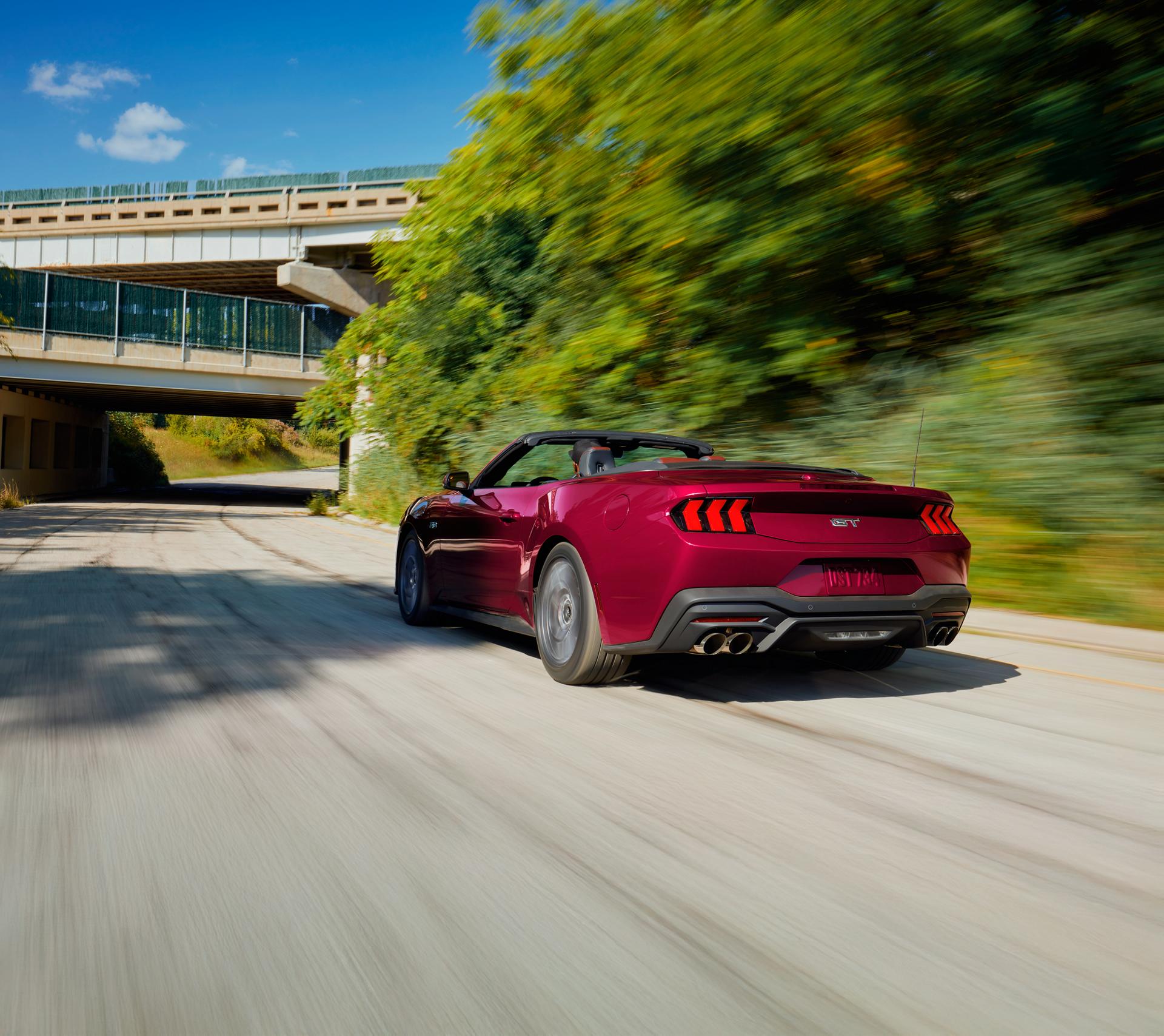 2026 Ford Mustang® Mustang® GT Premium convertible being driven on a highway