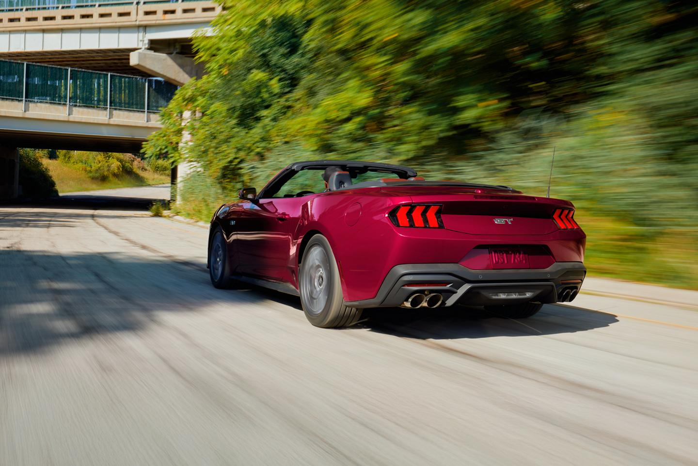 2026 Ford Mustang® Mustang® GT Premium convertible being driven on a highway