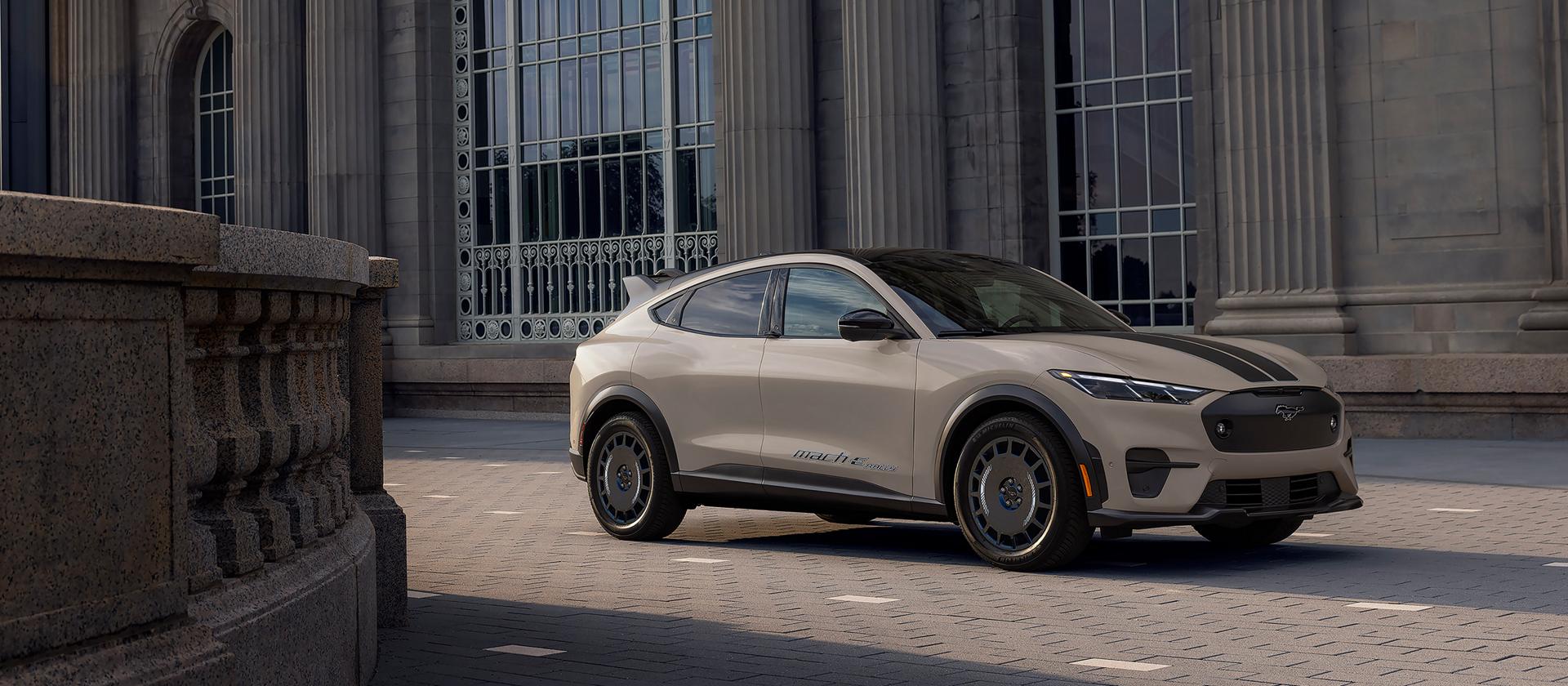 Angled shot of a 2025 Ford Mustang Mach-E® Rally