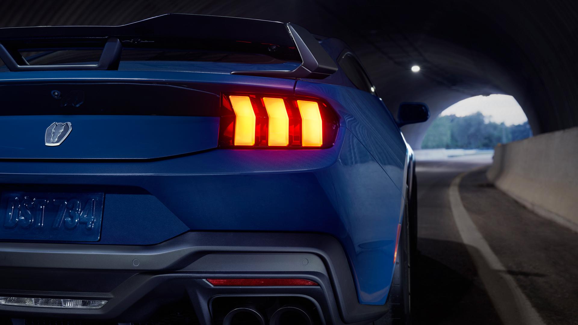 2025 Ford Mustang® Dark Horse™ coupe taillights and exhaust