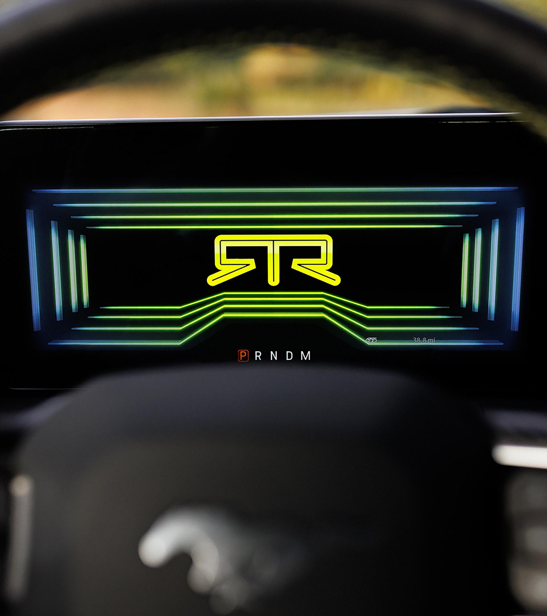 2026 Ford Mustang® RTR® fastback with RTR launch graphic displayed on the 12.4-inch LCD digital cluster