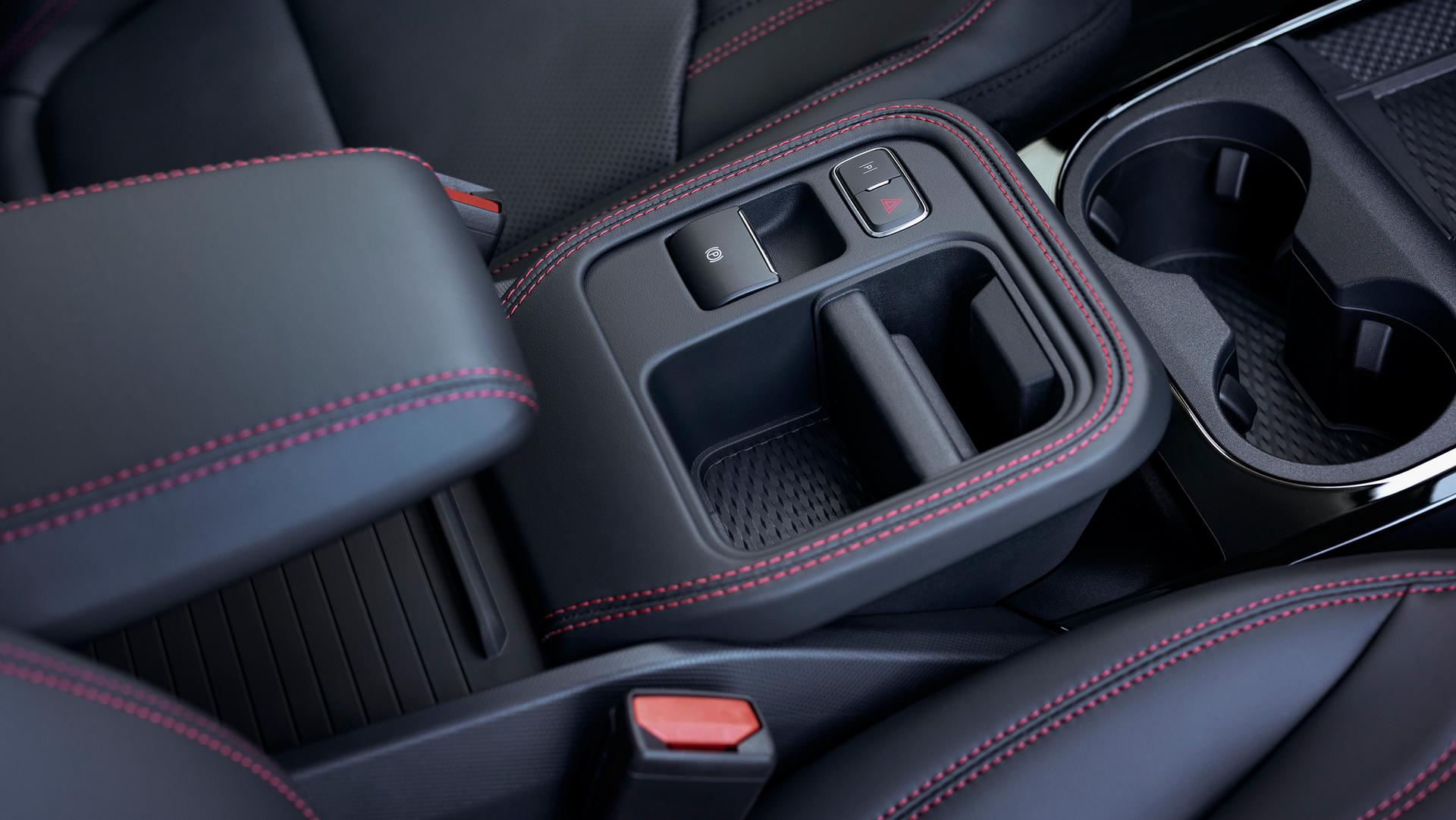 Storage compartments in the console of the 2025 Ford Mustang Mach-E®