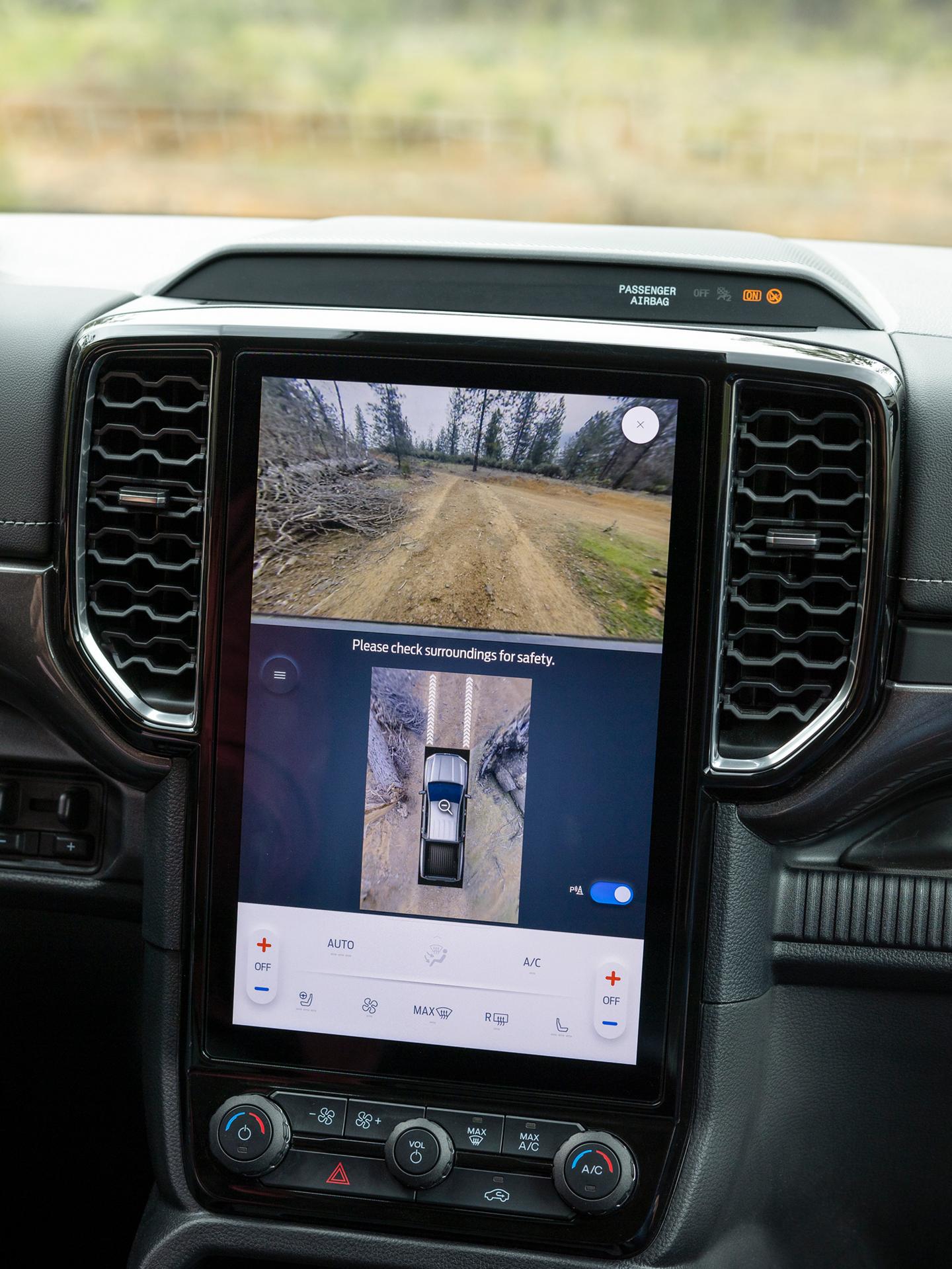 A Close-up of the 360-Degree Camera feature being used on the centre display