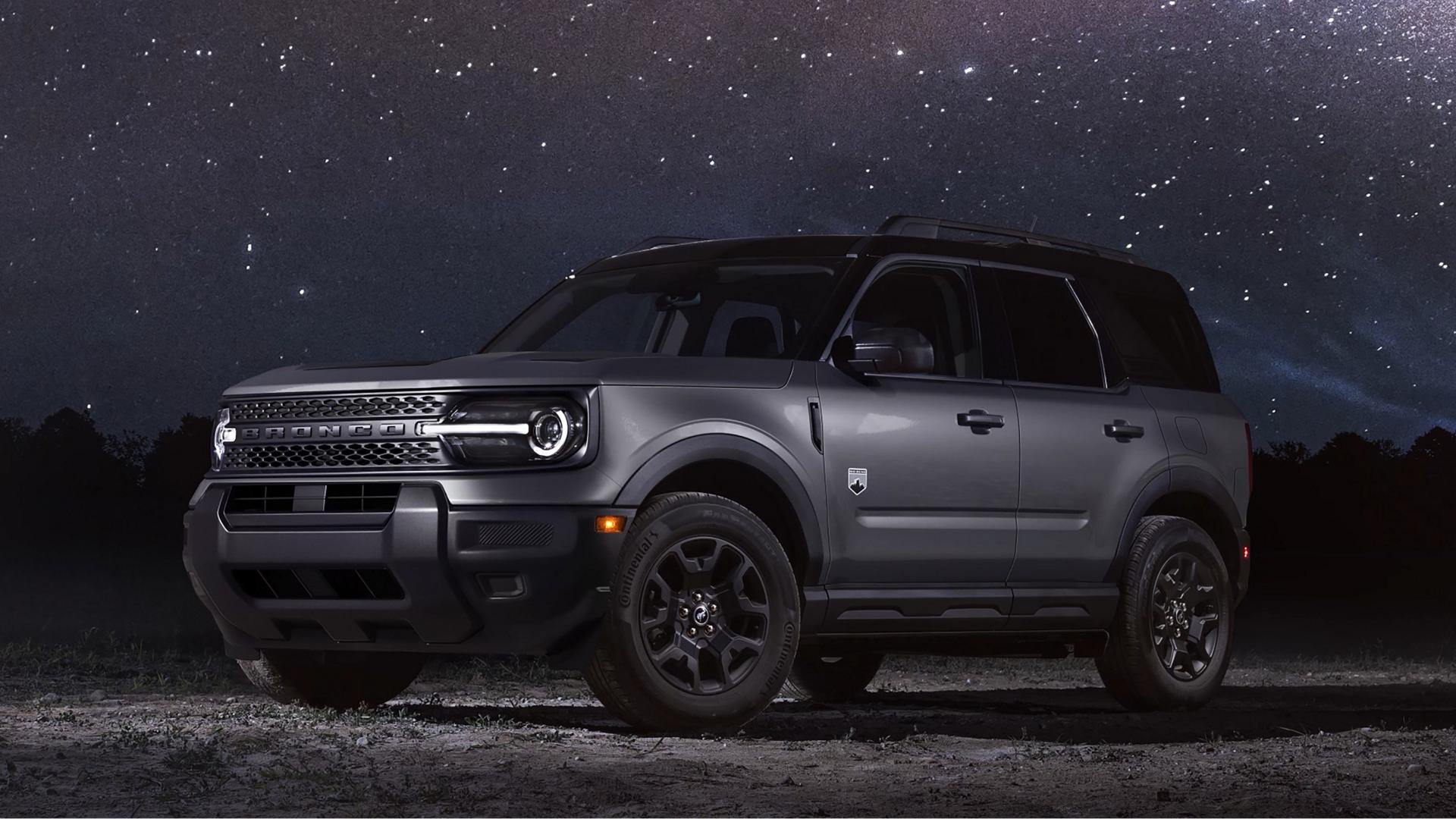 A 2026 Ford Bronco Sport® SUV parked on cement at night