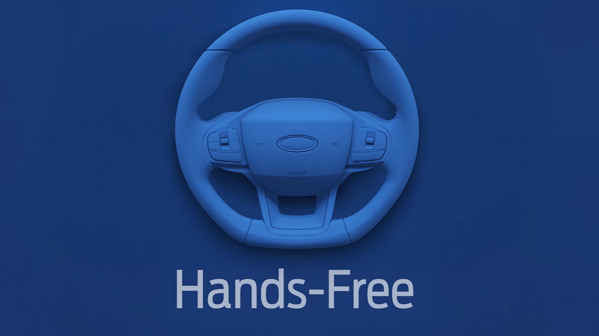 An illustration of the "Hands-Free" icon that shows when BlueCruise is active
