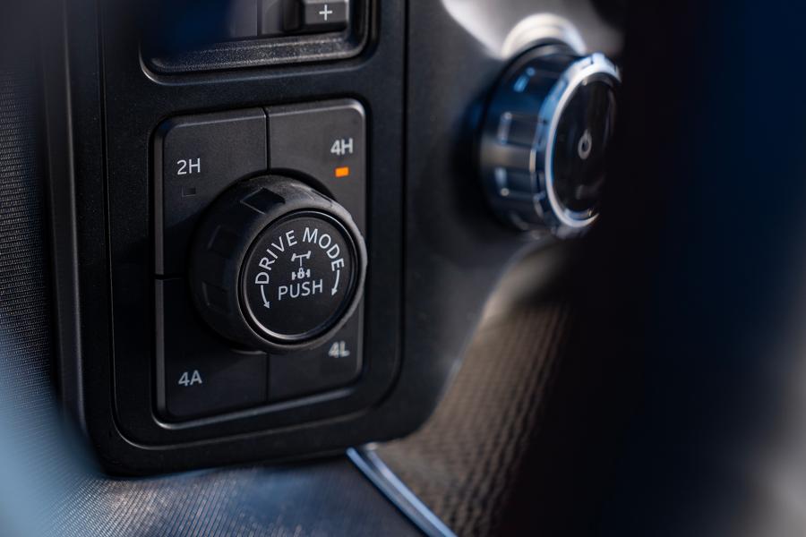 Interior view of the HUD in an F-150 Tremor.