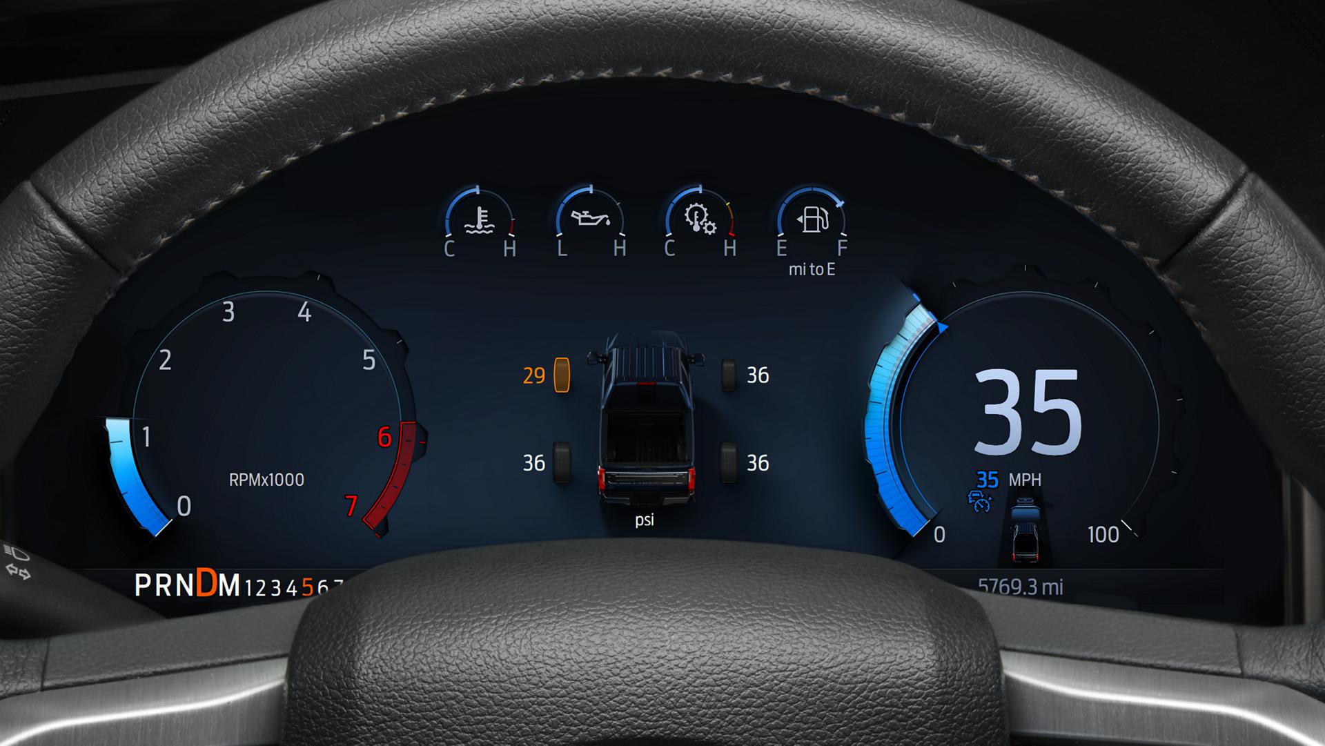 Close up of the Cluster Display on the 2026 Ford Super Duty® Chassis Cab