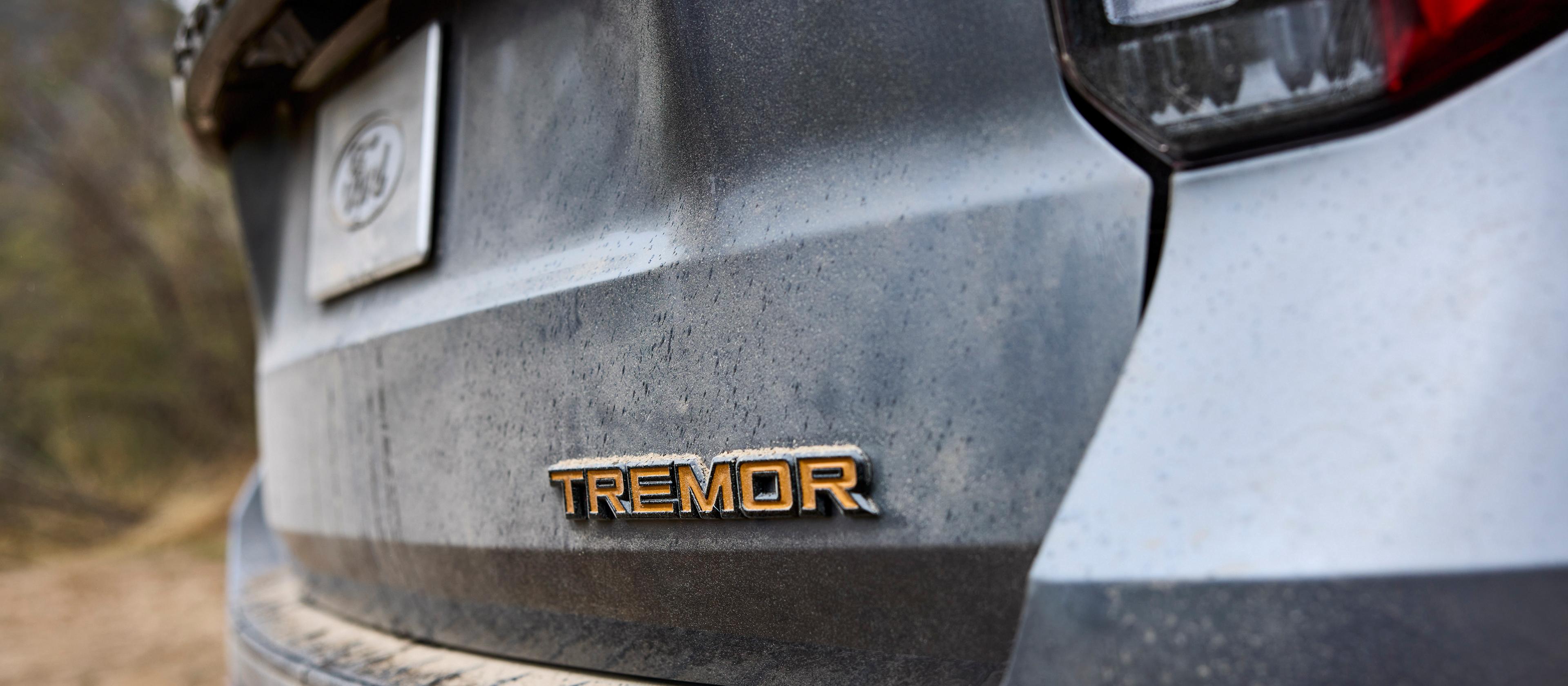 The rear model badge on a 2026 Ford Explorer® Tremor® SUV