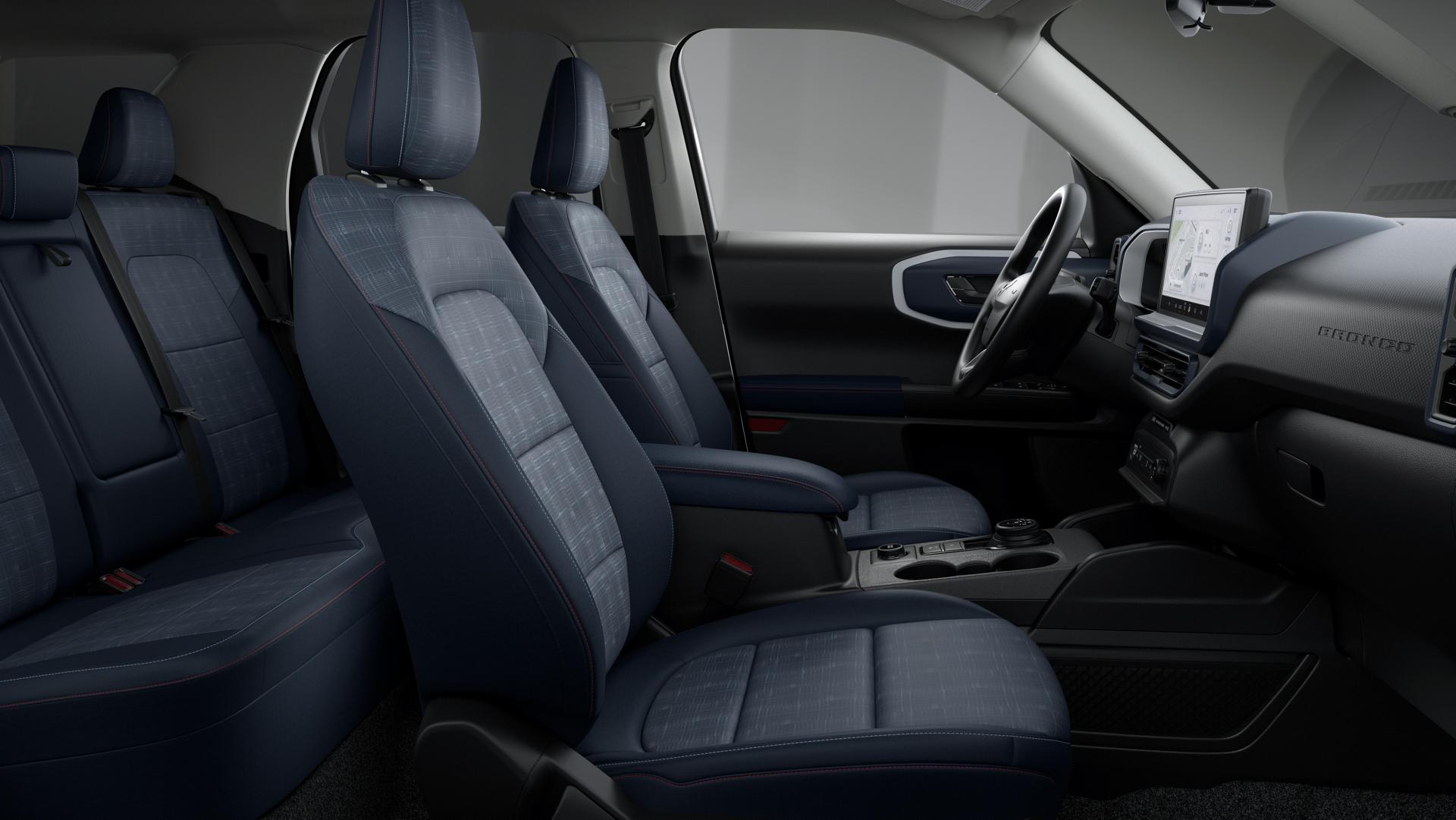 Plaid cloth seats inside a 2026 Ford Bronco Sport® SUV