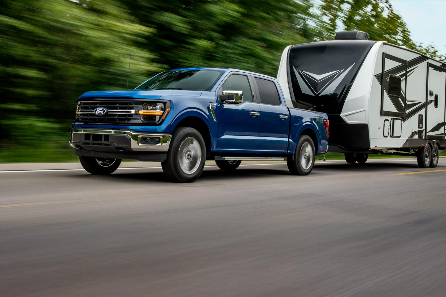 F-150 towing a trailer home.
