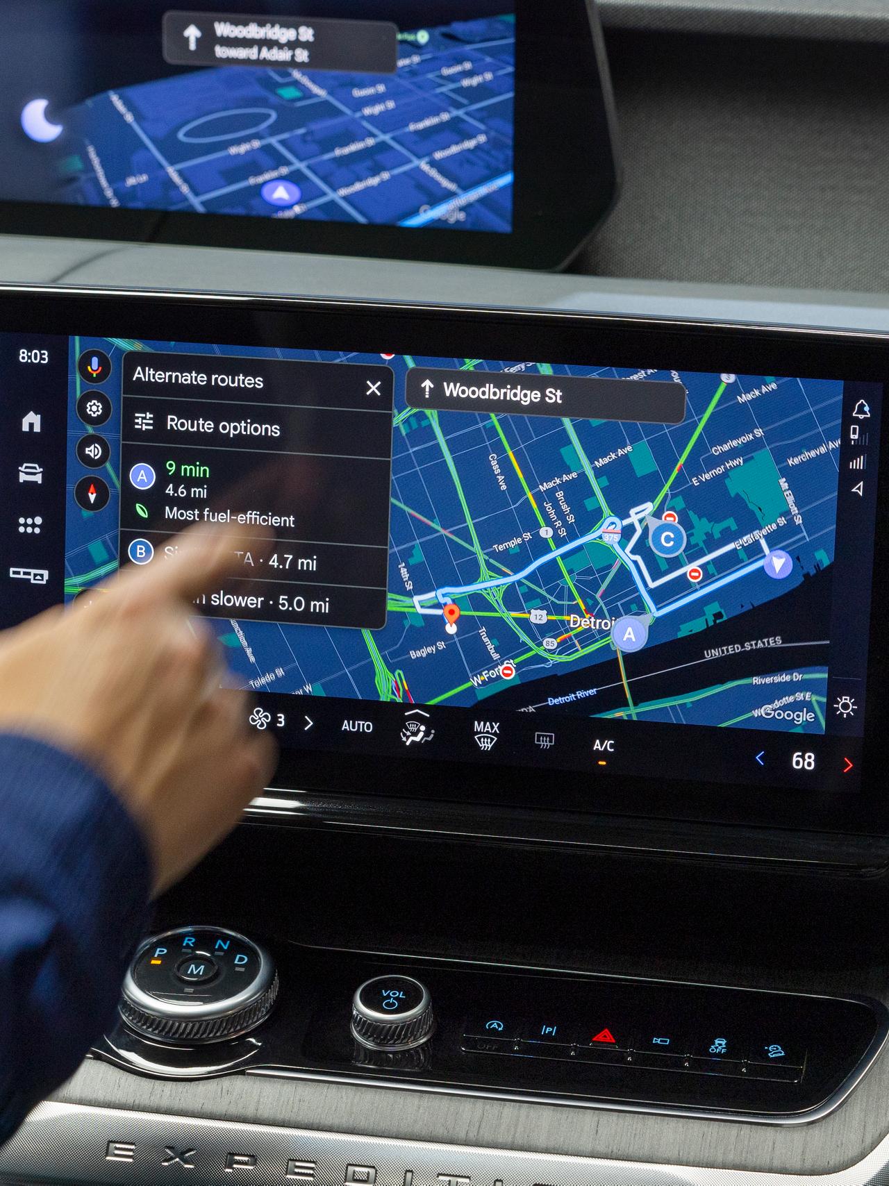 Driver using the 2026 Ford Expedition® centre display