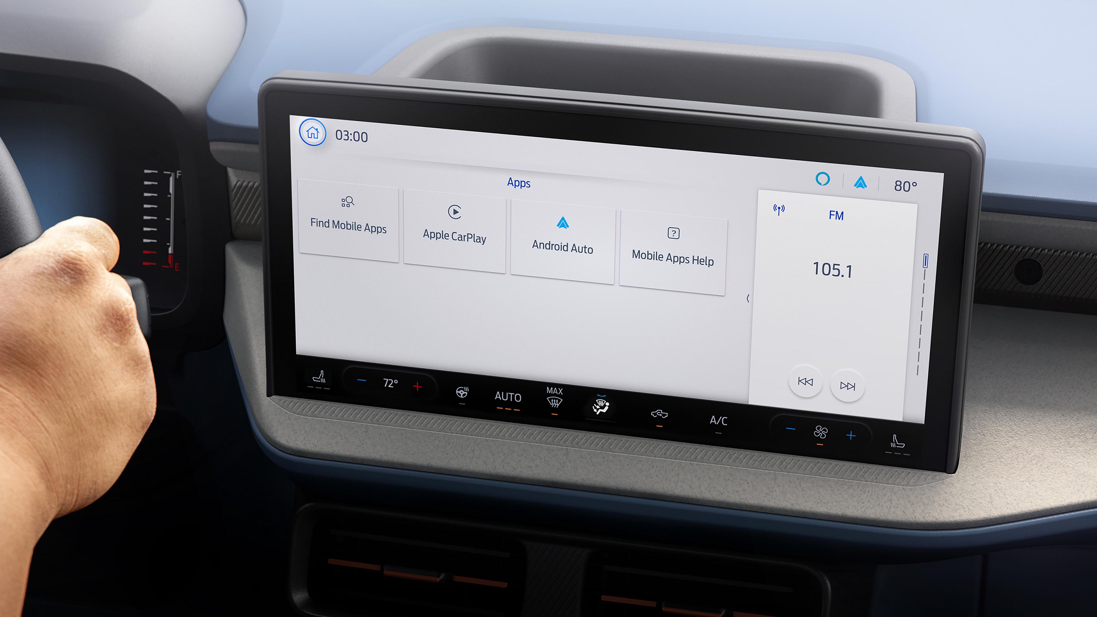 Close-up of SYNC® 4 on the centre display