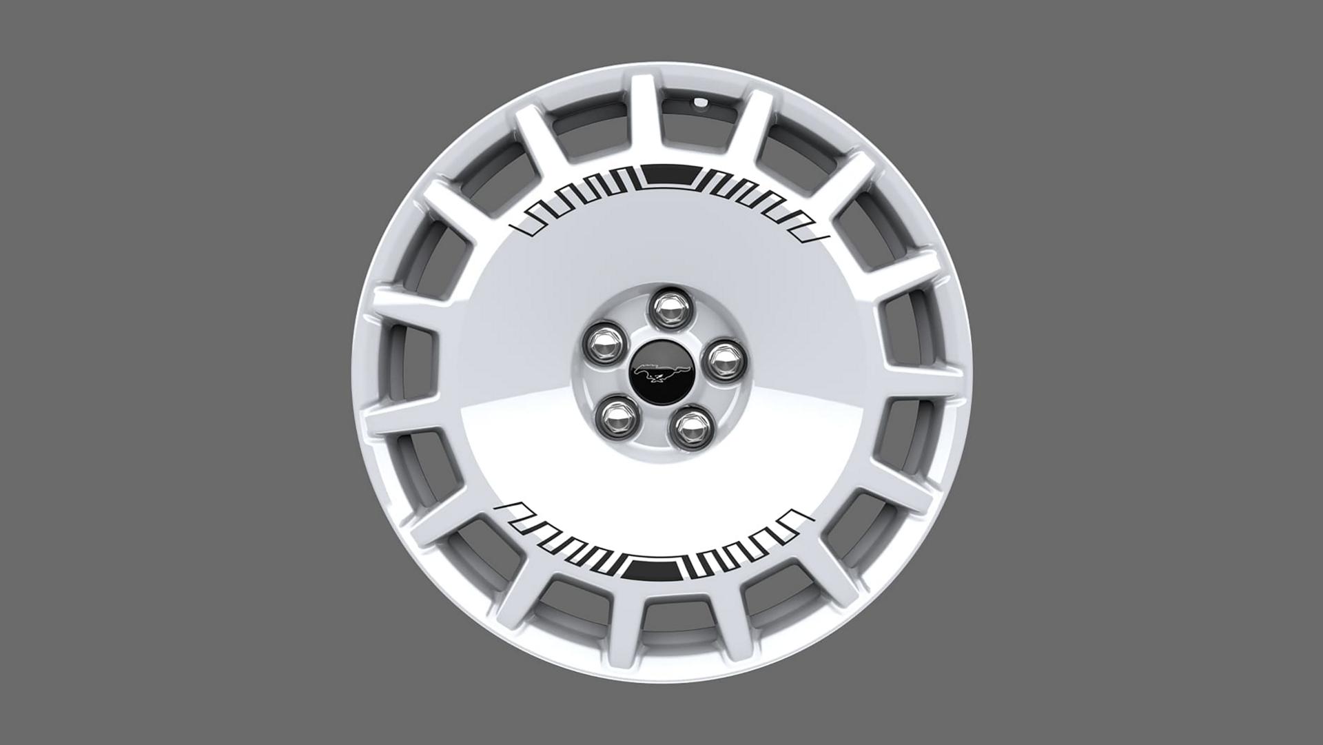 19-inch High-Gloss Oxford White Wheels With Black-Printed Graphics