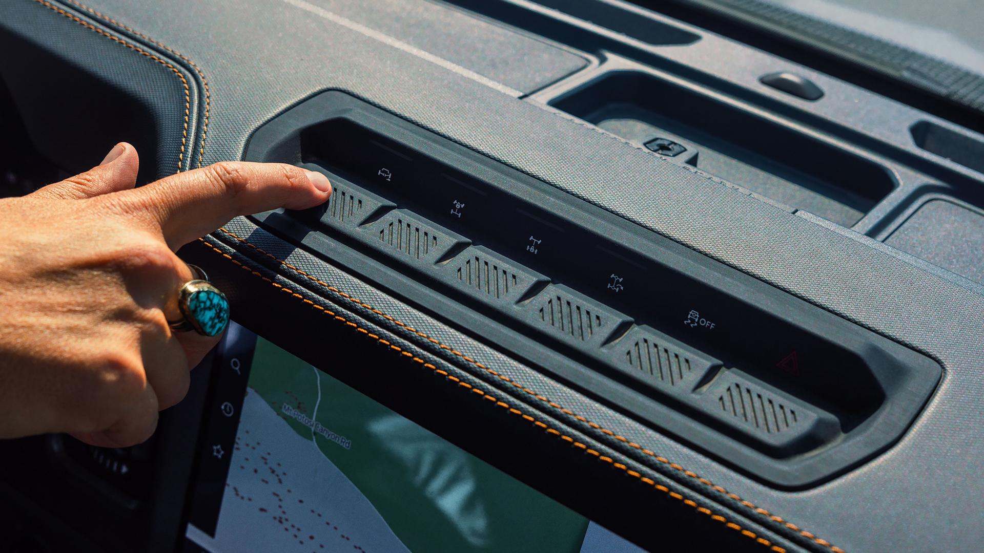 A close-up of the sealed "Hero Switches" on a 2026 Ford Bronco® SUV