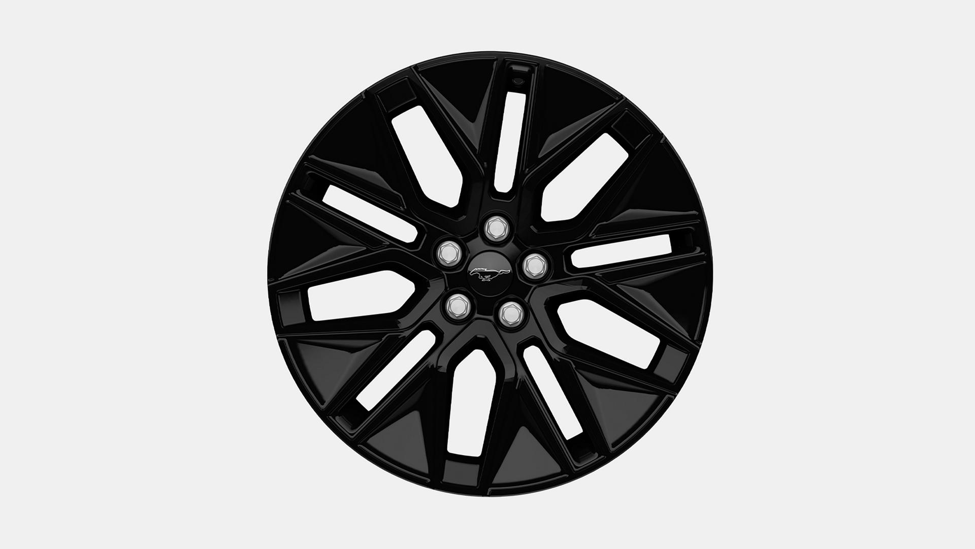 19" monochromatic high-gloss black-painted wheels