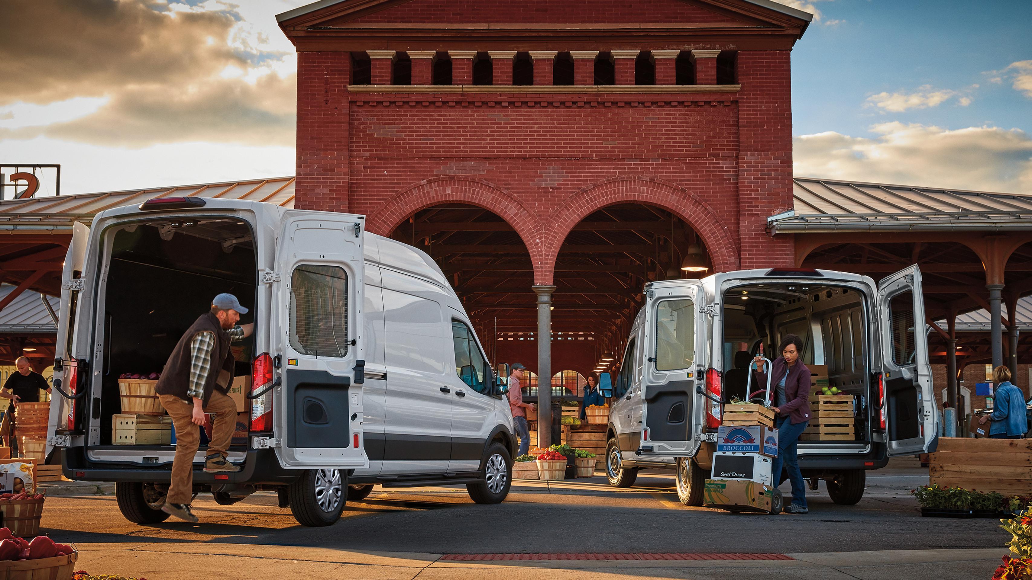The interior and exterior of the 2027 Ford Transit® Cargo and Passenger Vans