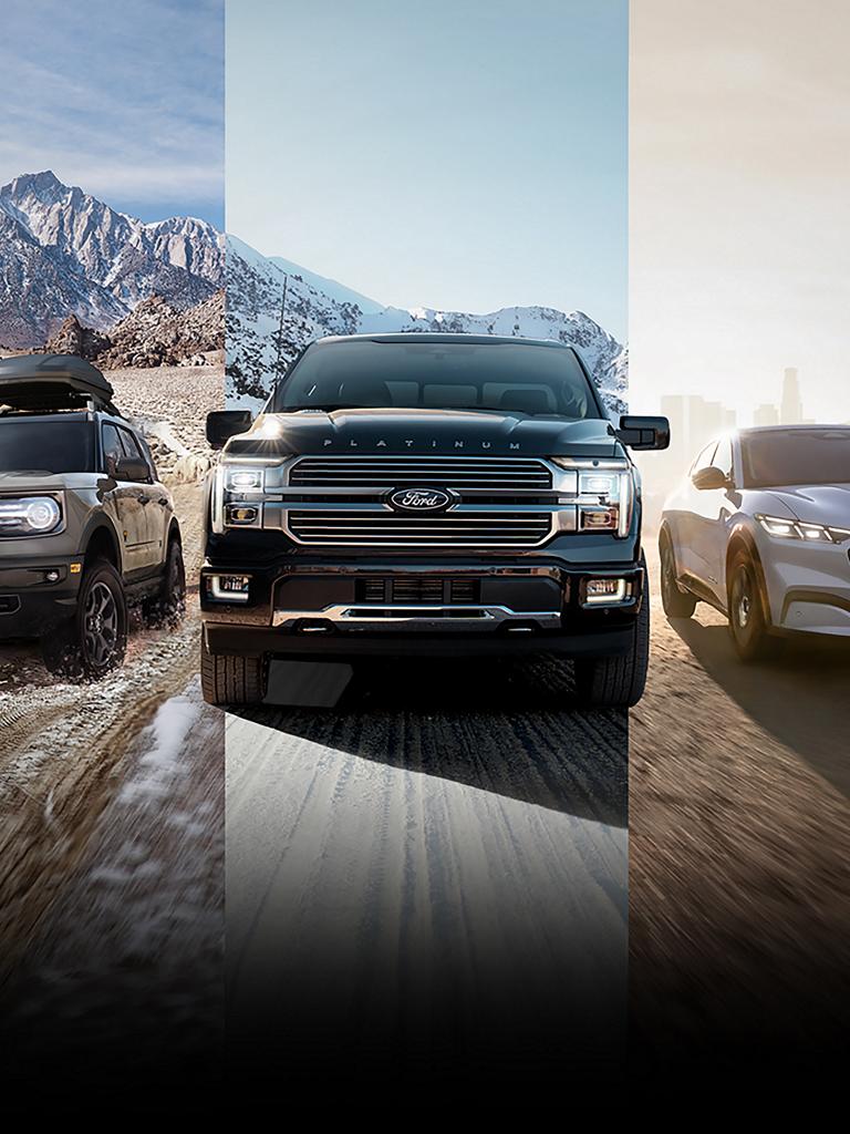 Line up of ford vehicles