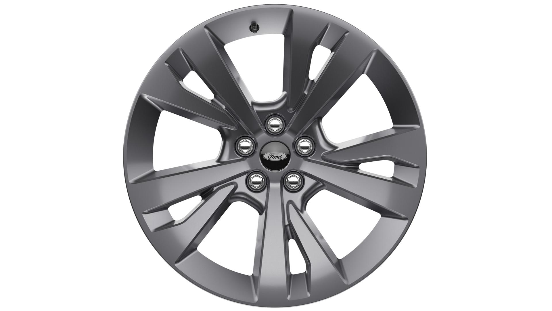 A 20-inch Carbonized Grey-painted aluminum wheel on a white background