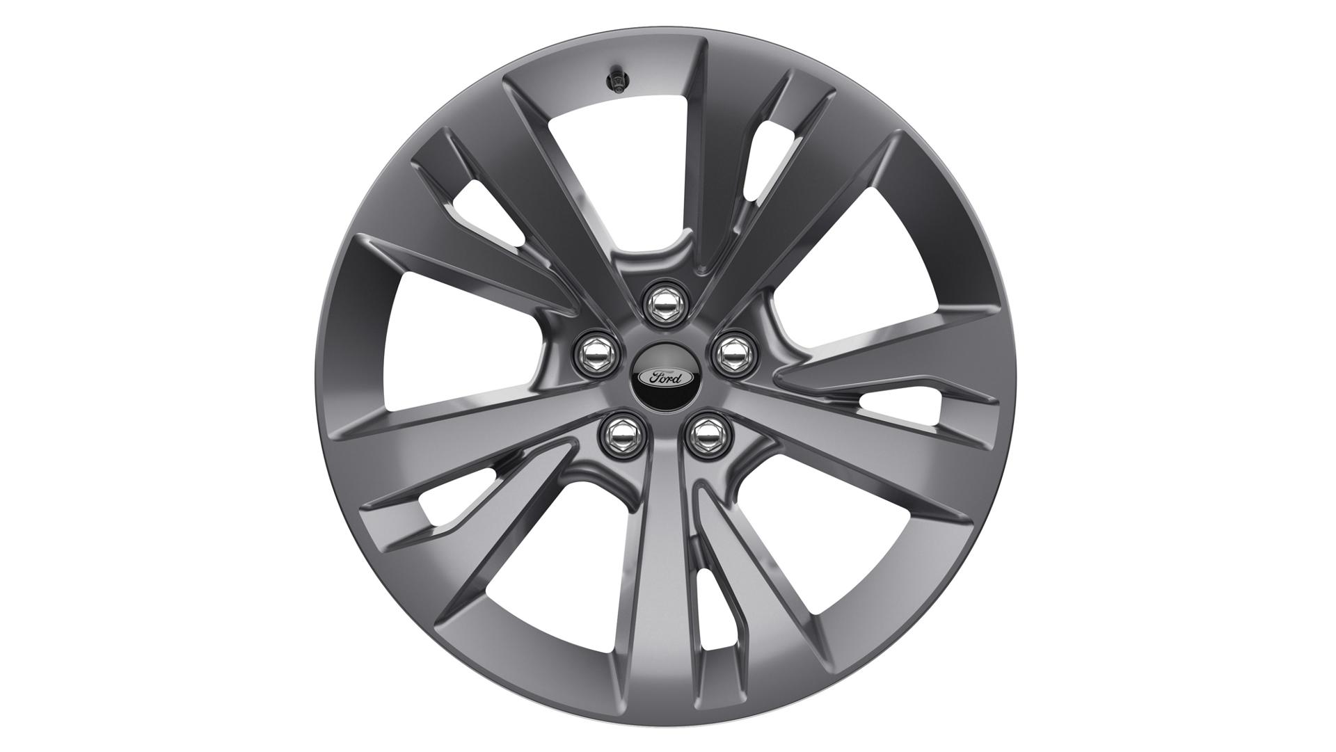 A 20-inch Carbonized Grey-painted aluminum wheel on a white background