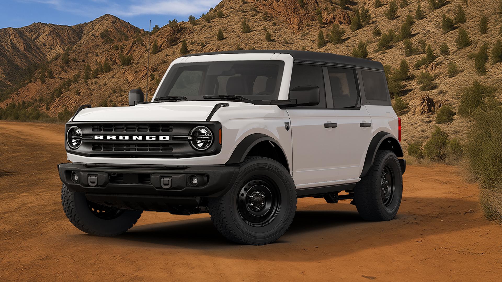 A 2026 Ford Bronco® Big Bend® SUV with the available Black Diamond™ package, parked on a desert flat