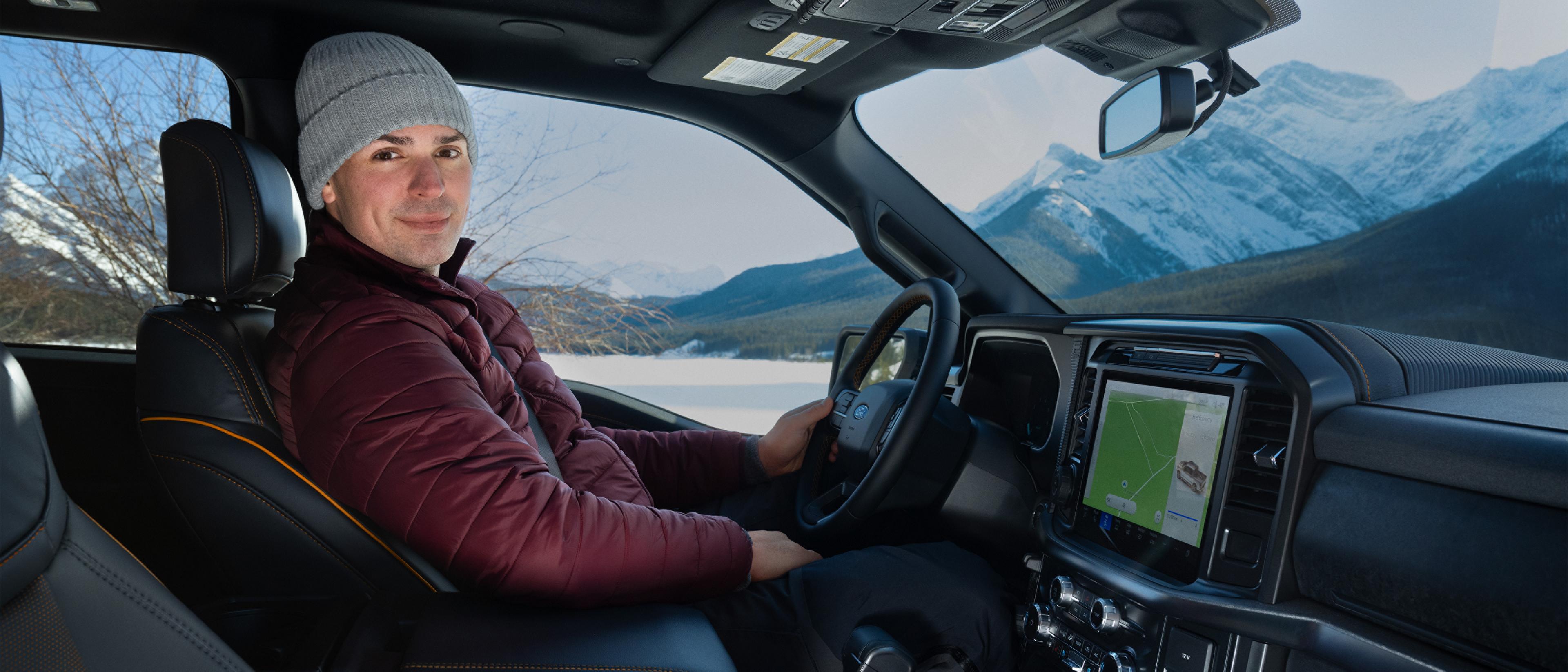 Carey Price sits in the driver’s seat of an F-150 Tremor.