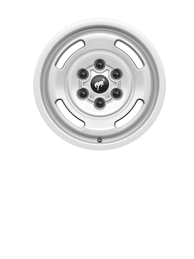 A 17" Oxford White-painted wheel on a white background