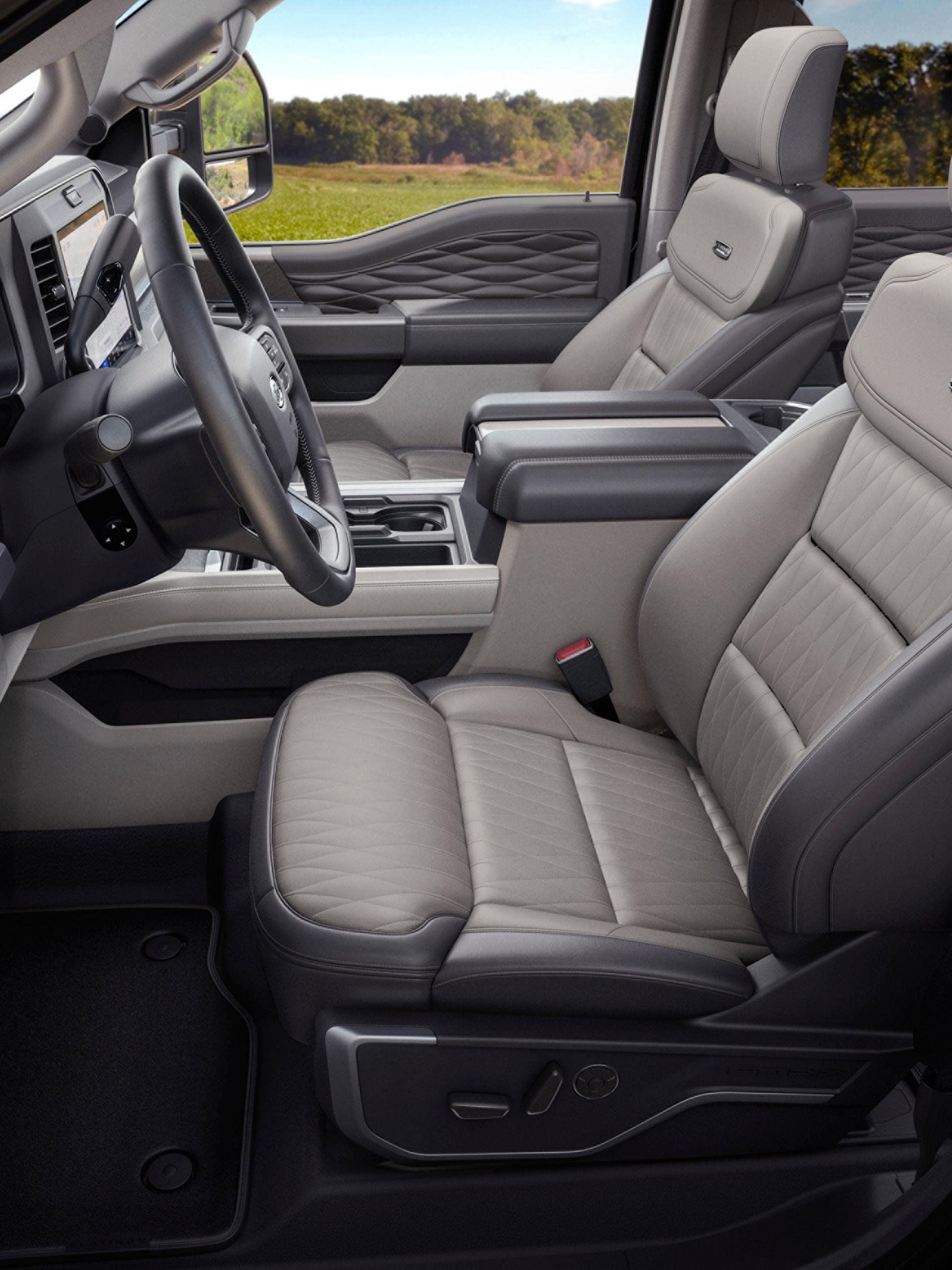 Side interior view of a 2027 Super Duty® F-250® with the Platinum® Plus Package
