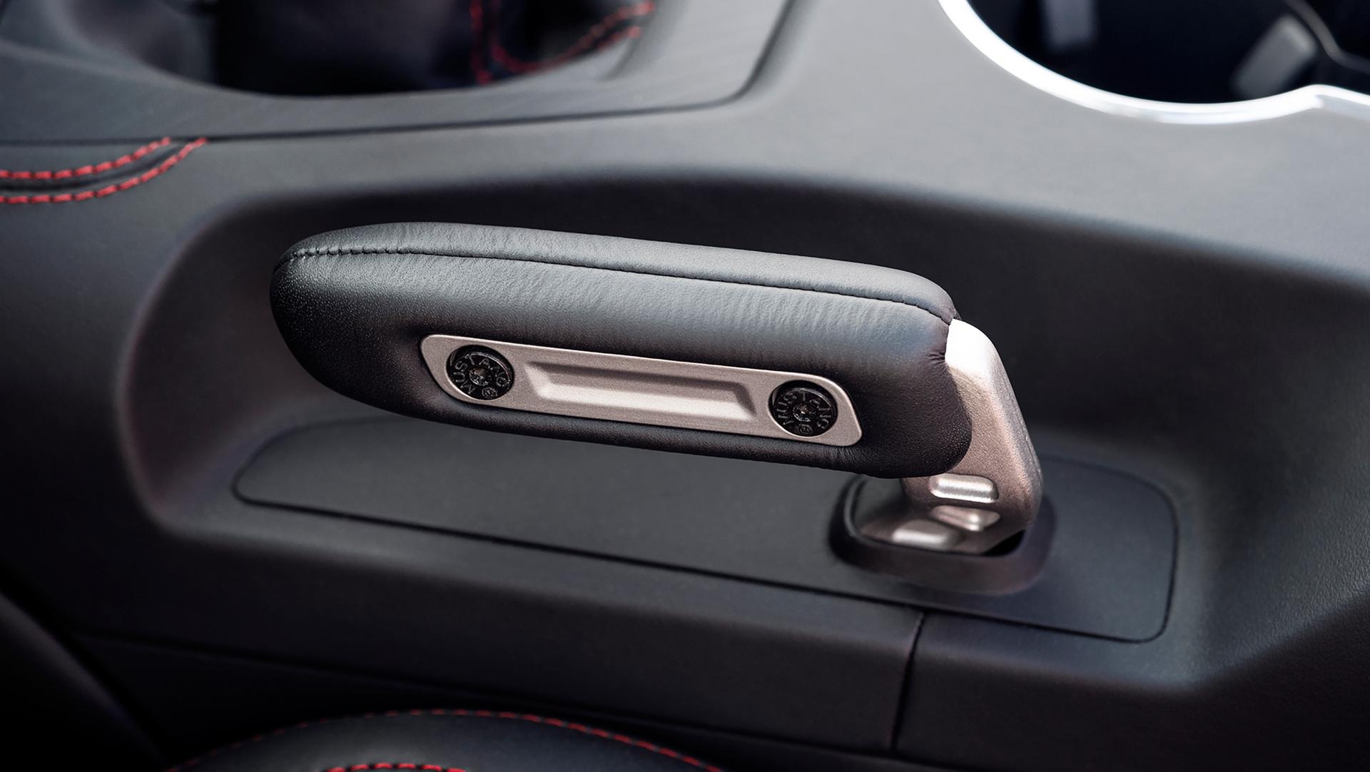 2026 Ford Mustang® available drift brake and Carmine Red interior