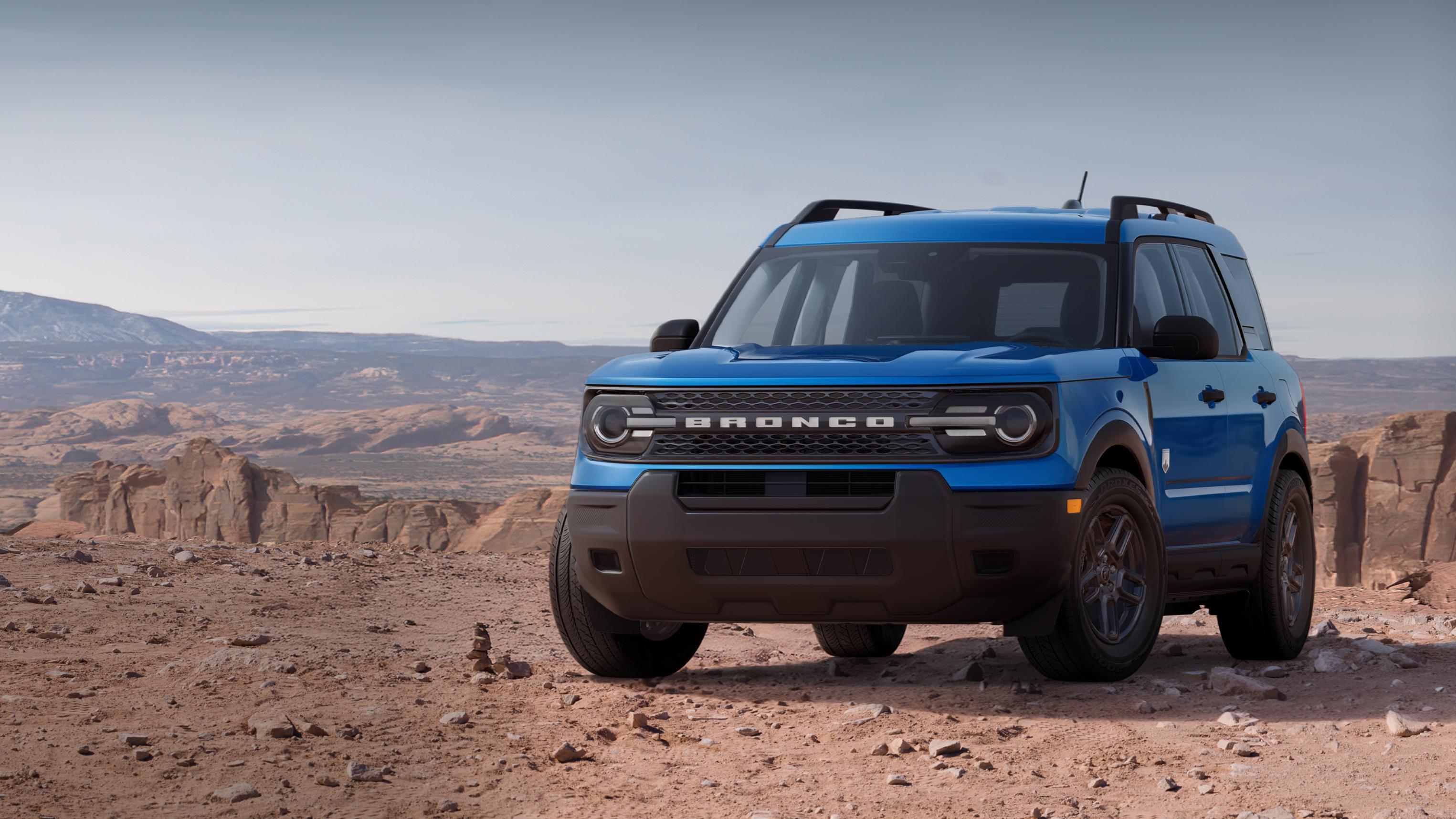 2026 Ford Bronco Sport® Big Bend® model parked on rocky terrain with rock formations in the background