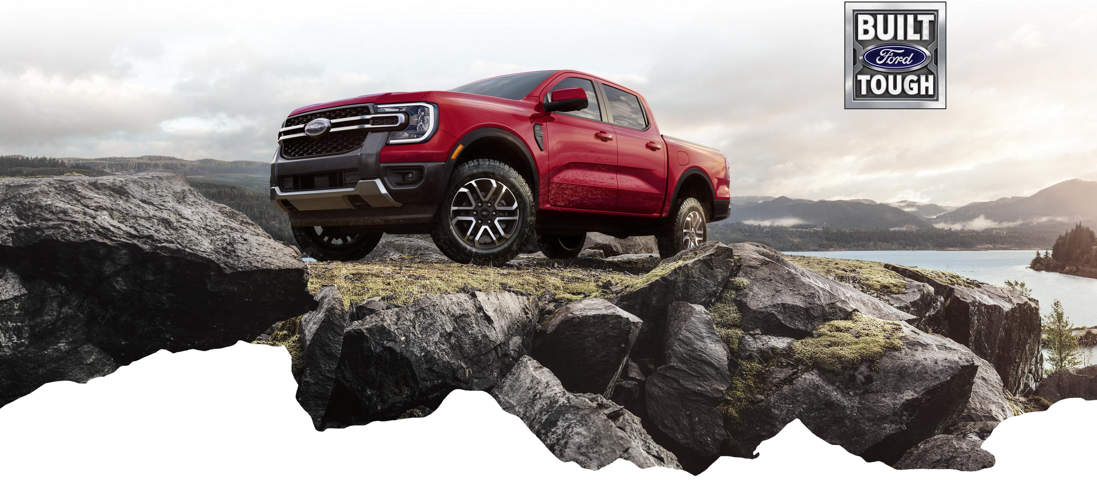 2026 Ford Ranger® truck parked on a rocky mountain