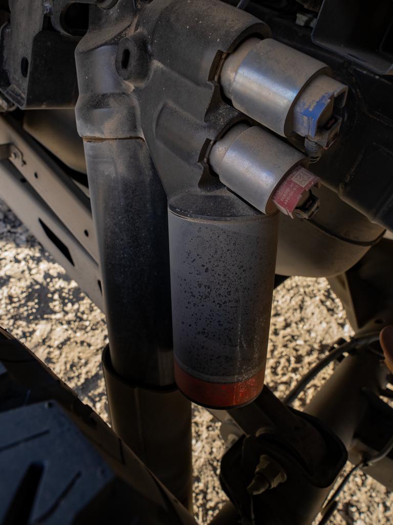 Close-up of the Fox™ dual-live valve shock