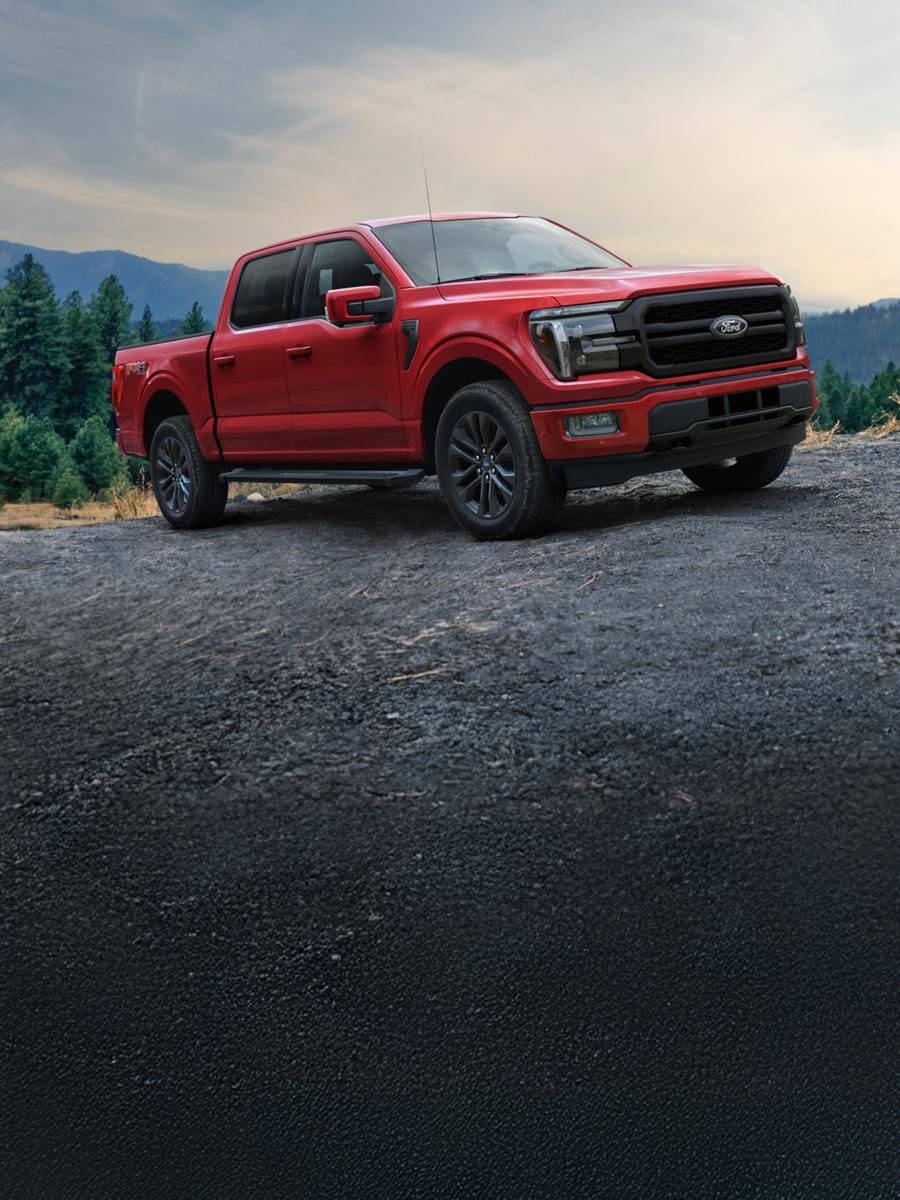 F-150 parked on a dirt road.