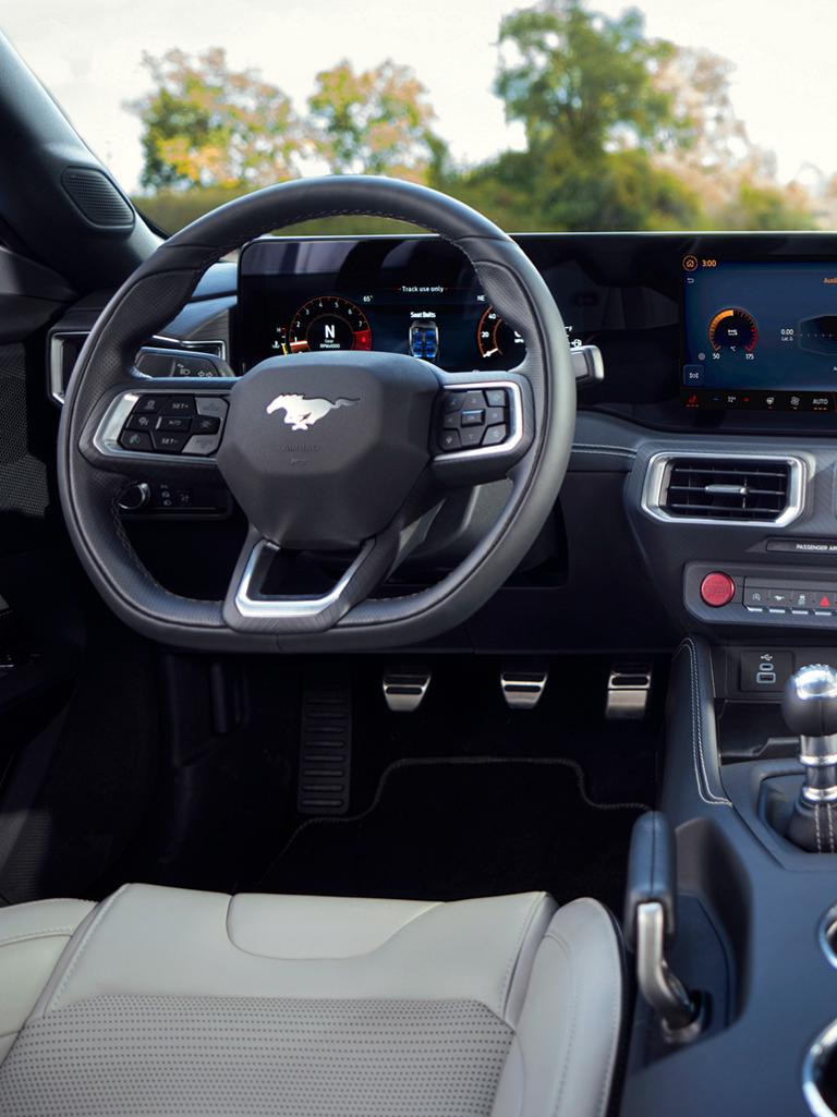2025 Ford Mustang® interior showing aluminum foot pedals