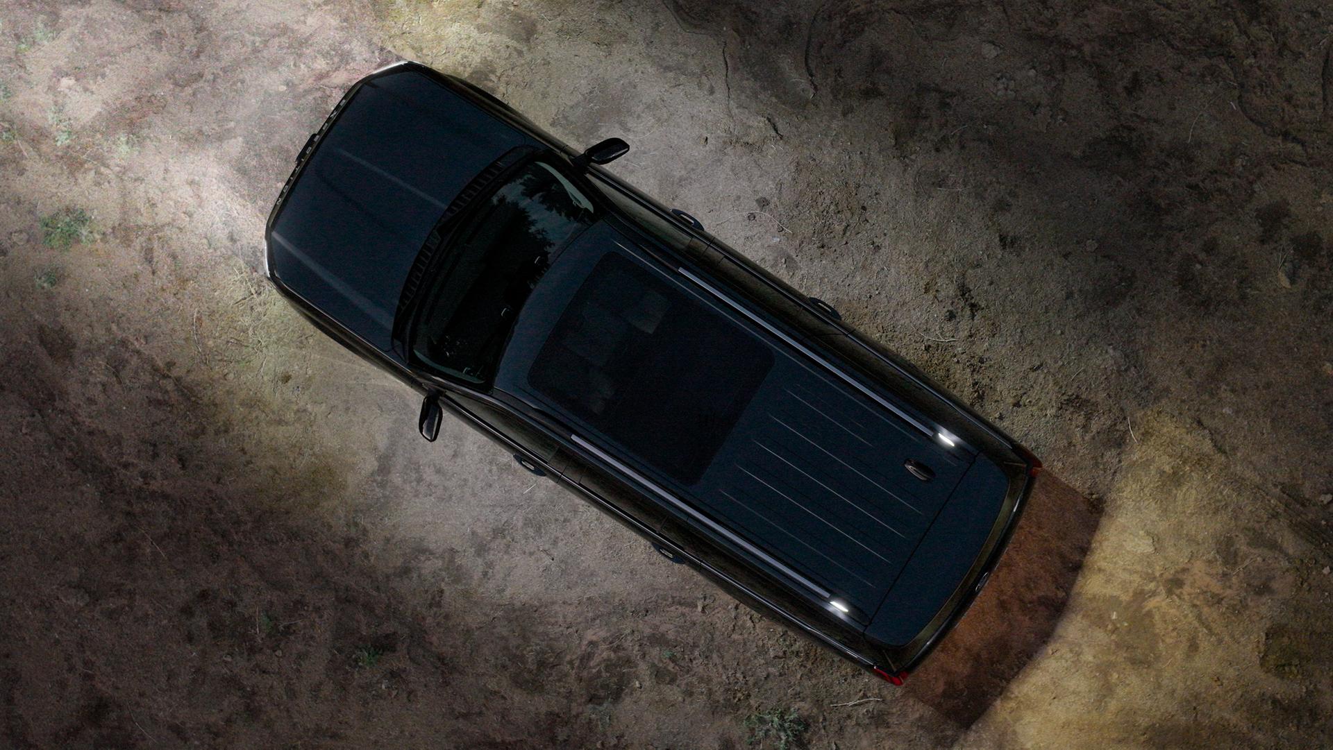 Overhead view of a 2026 Ford Expedition® SUV with available 360-degree Zone Lighting
