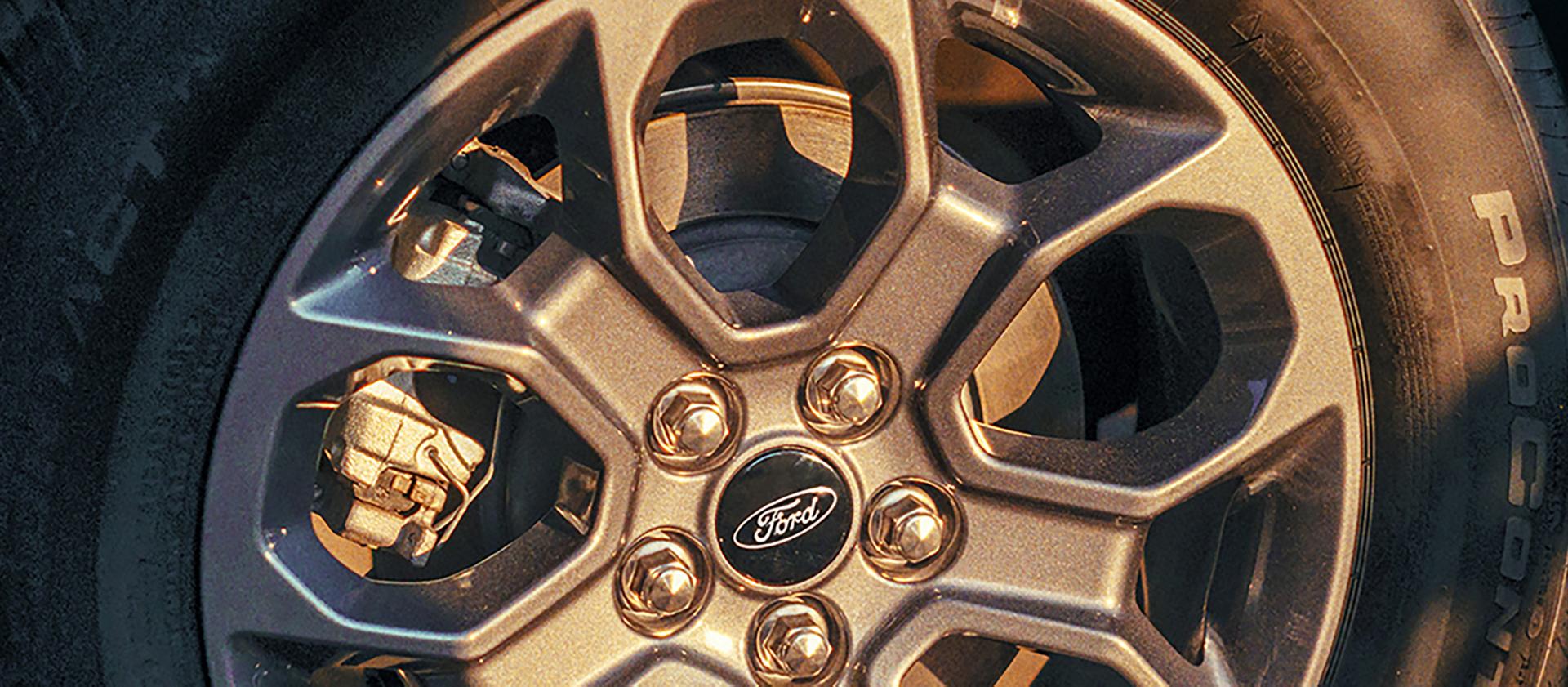 Close-up of the wheel and tire of a 2026 Ford Maverick® pickup