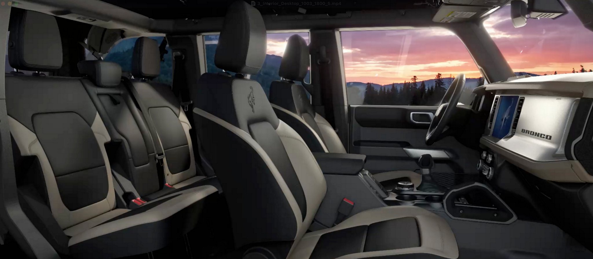 A cutaway showing the interior of a 2026 Ford Bronco® SUV