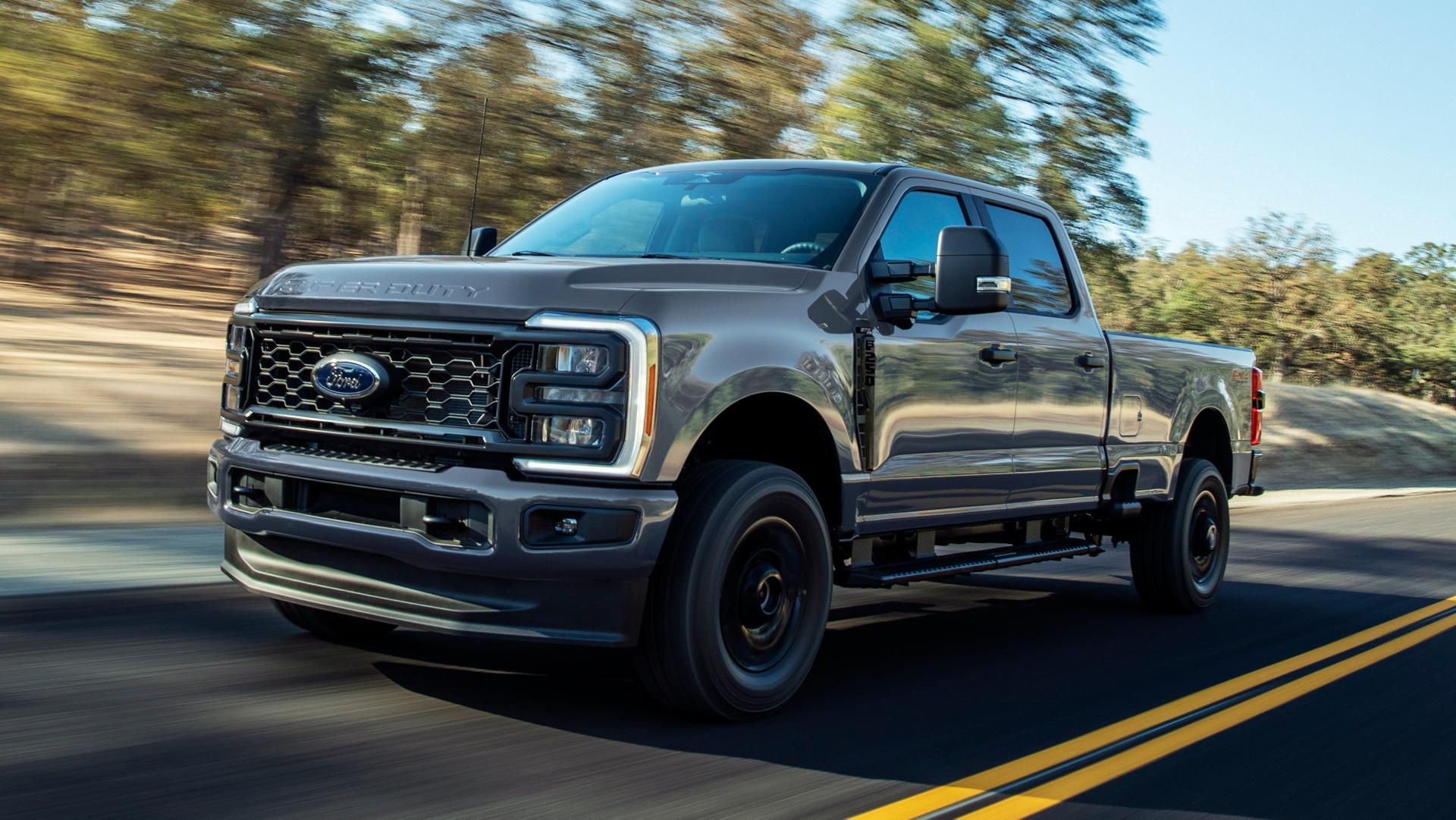 2026 Ford Super Duty® F-250® with the STX® Appearance Package driving on a paved road